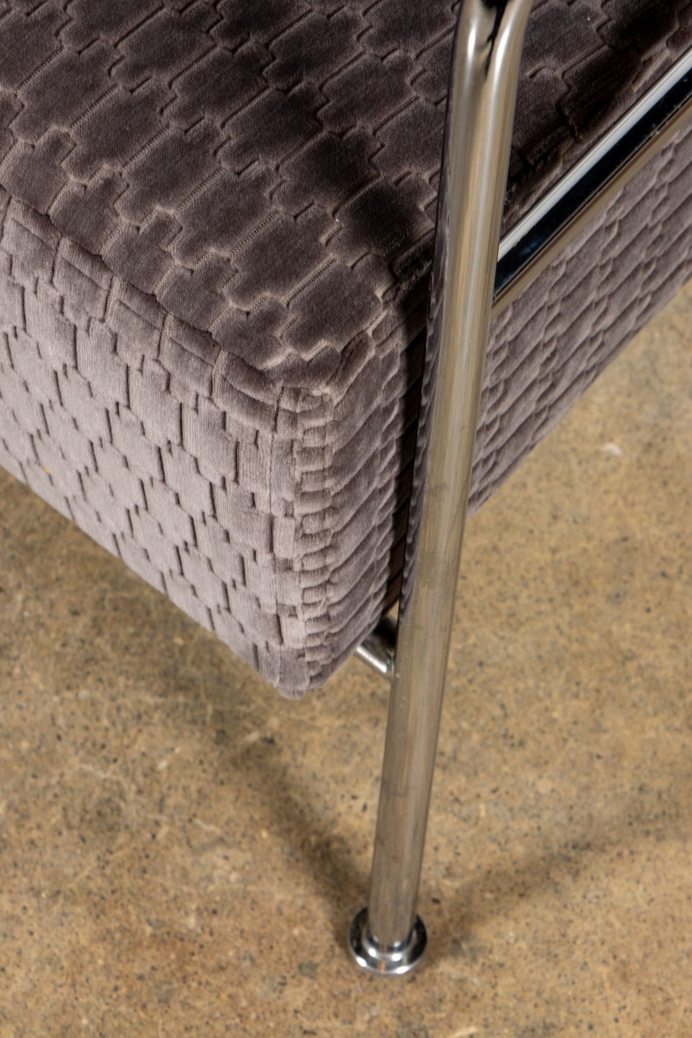 Velvet and Chrome Lounge Chair | Bonne Choice
