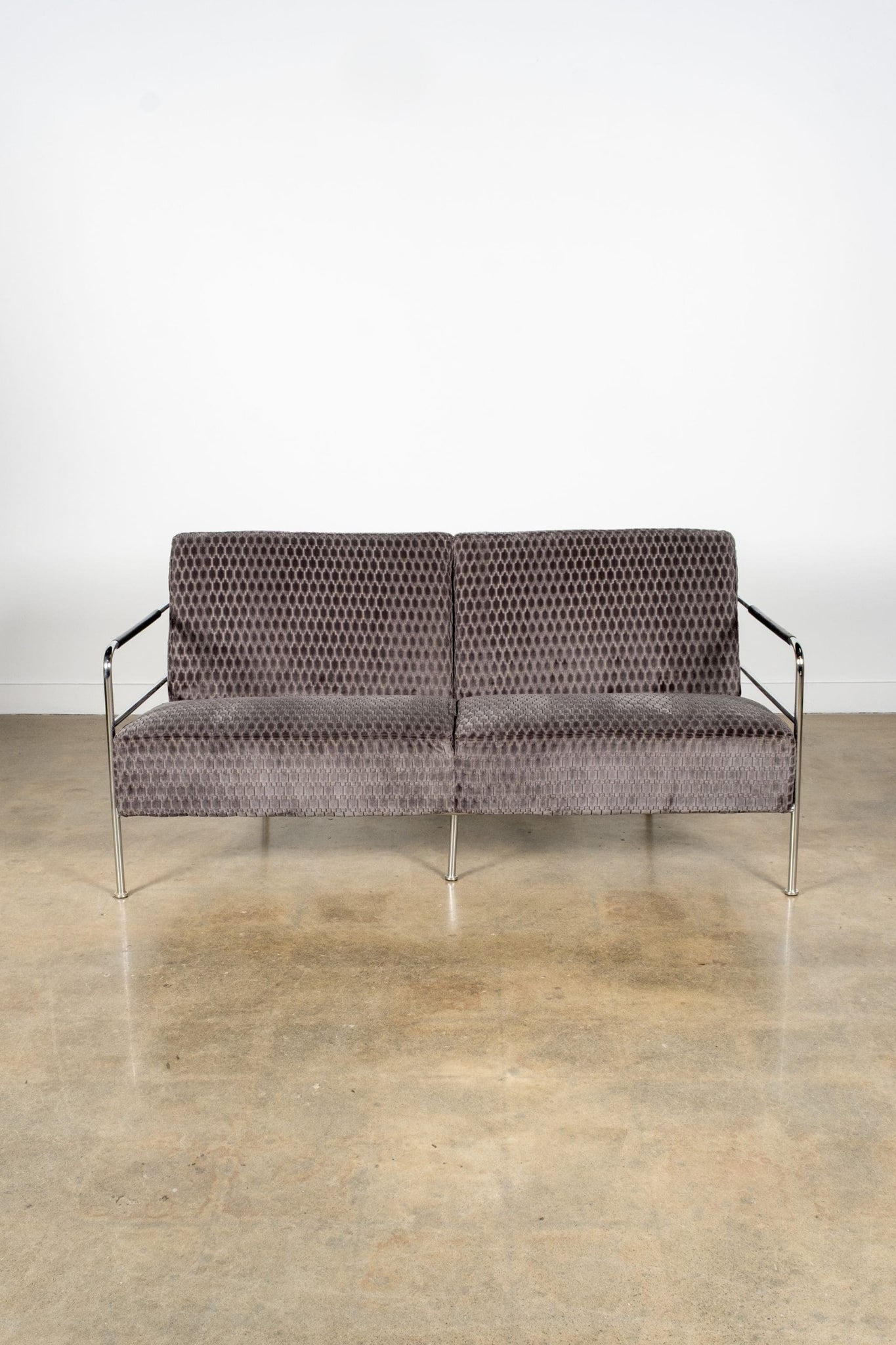 Newly Upholstered Velvet and Chrome Loveseat | Bonne Choice