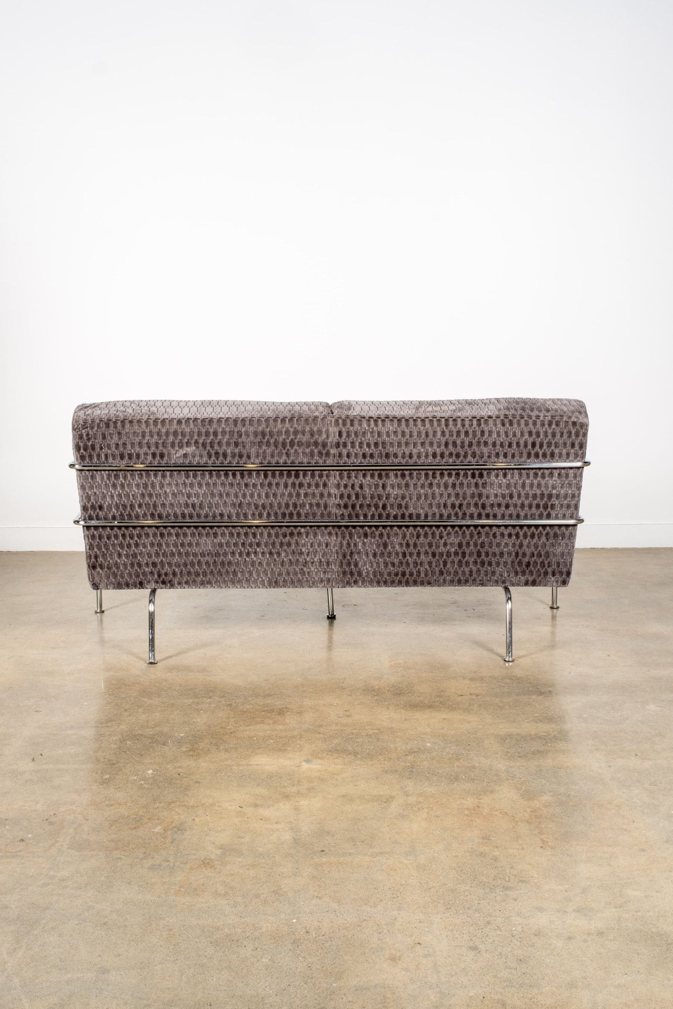 Newly Upholstered Velvet and Chrome Loveseat | Bonne Choice