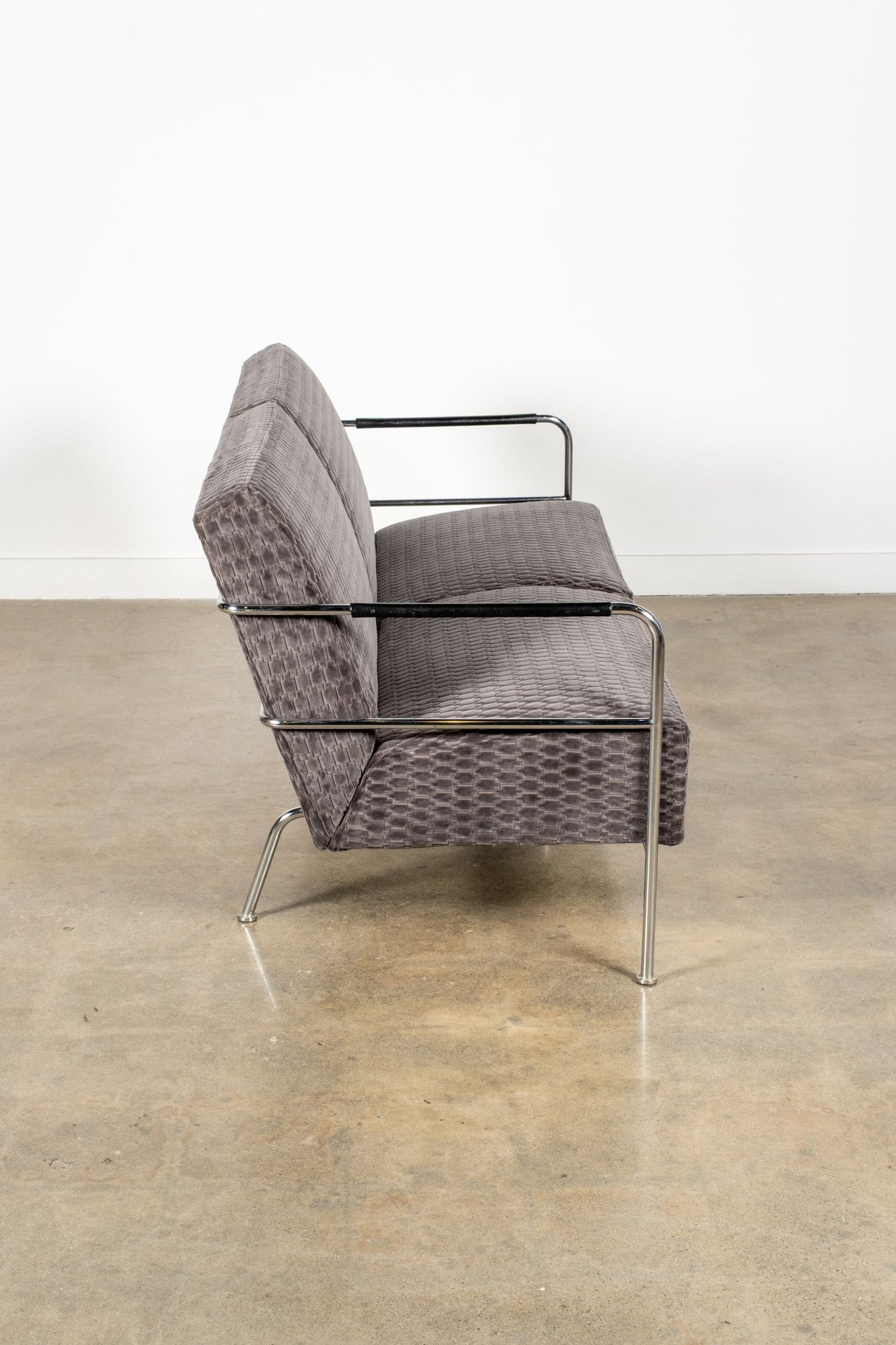 Newly Upholstered Velvet and Chrome Loveseat | Bonne Choice