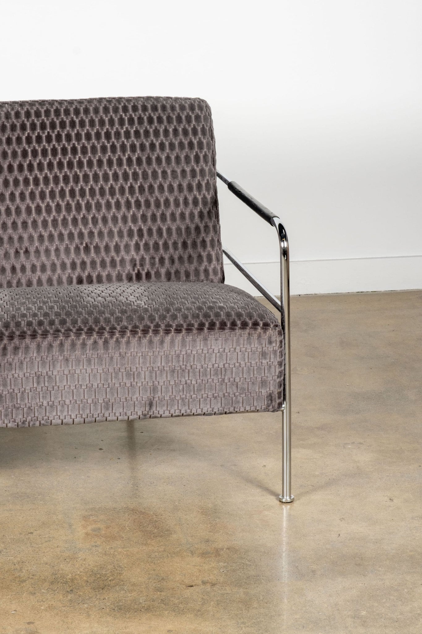 Newly Upholstered Velvet and Chrome Loveseat | Bonne Choice