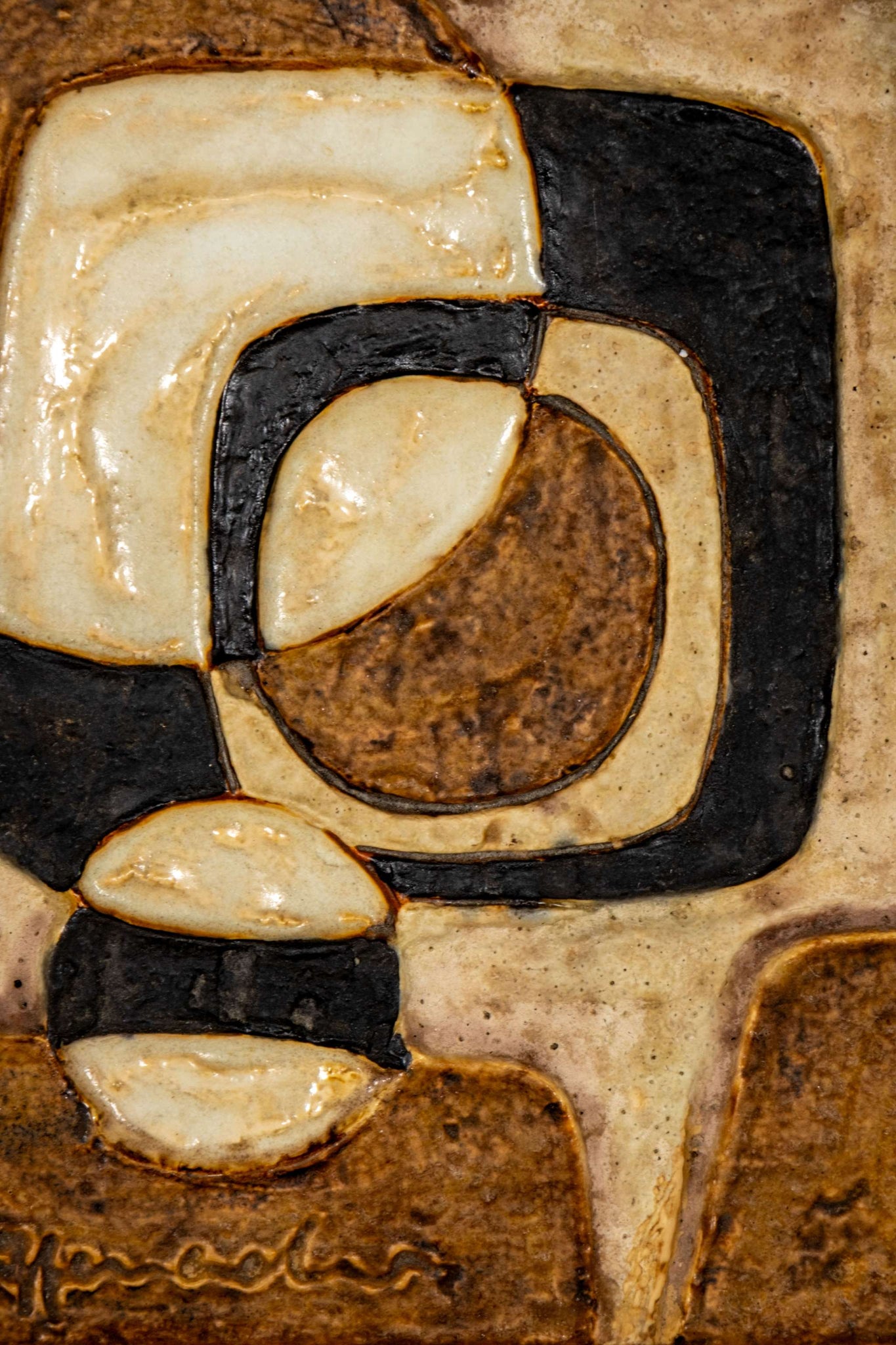 West German Modernist Ceramic Wall Plaque