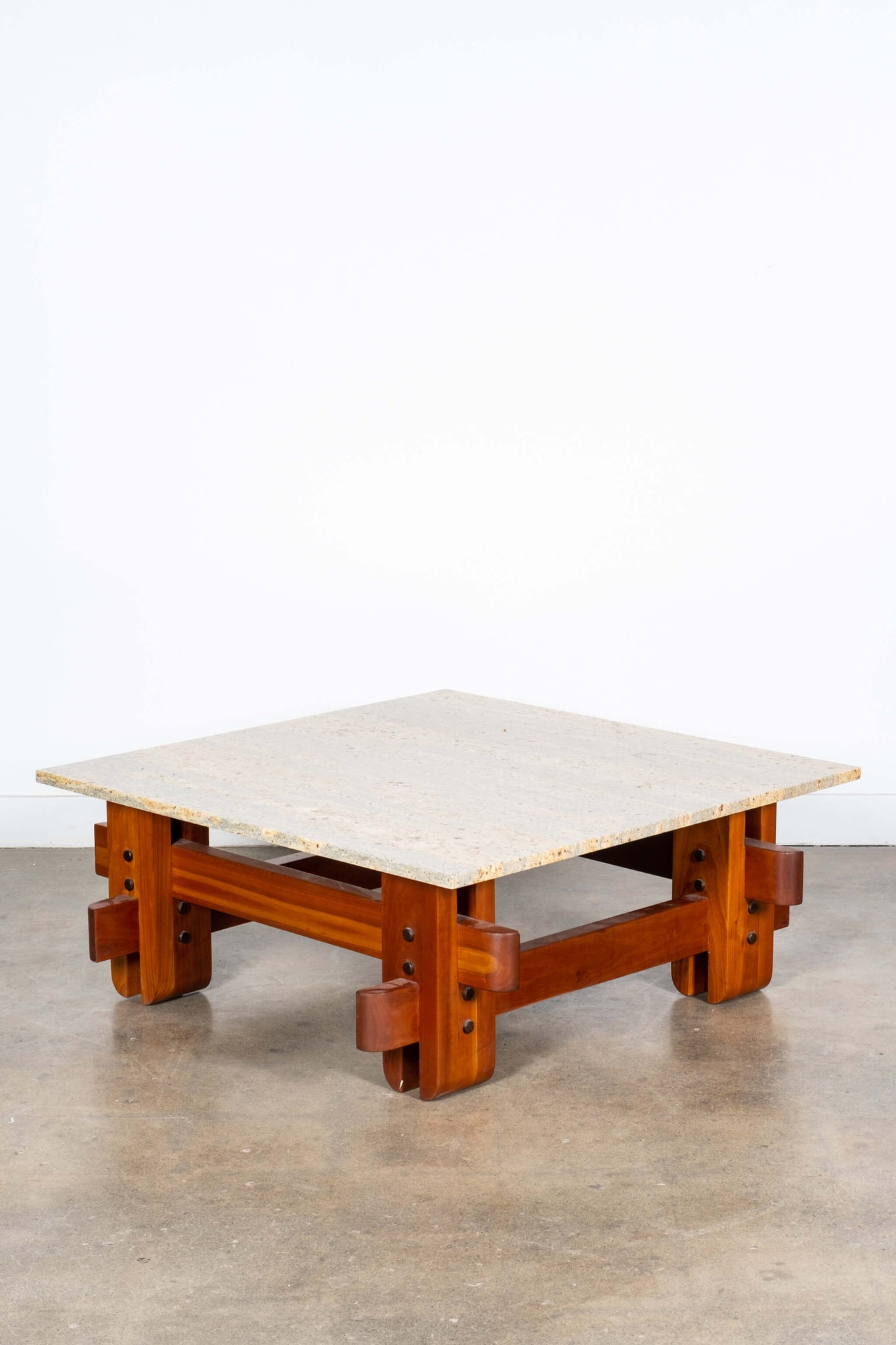 Wood Coffee Table with Granite Top | Bonne Choice