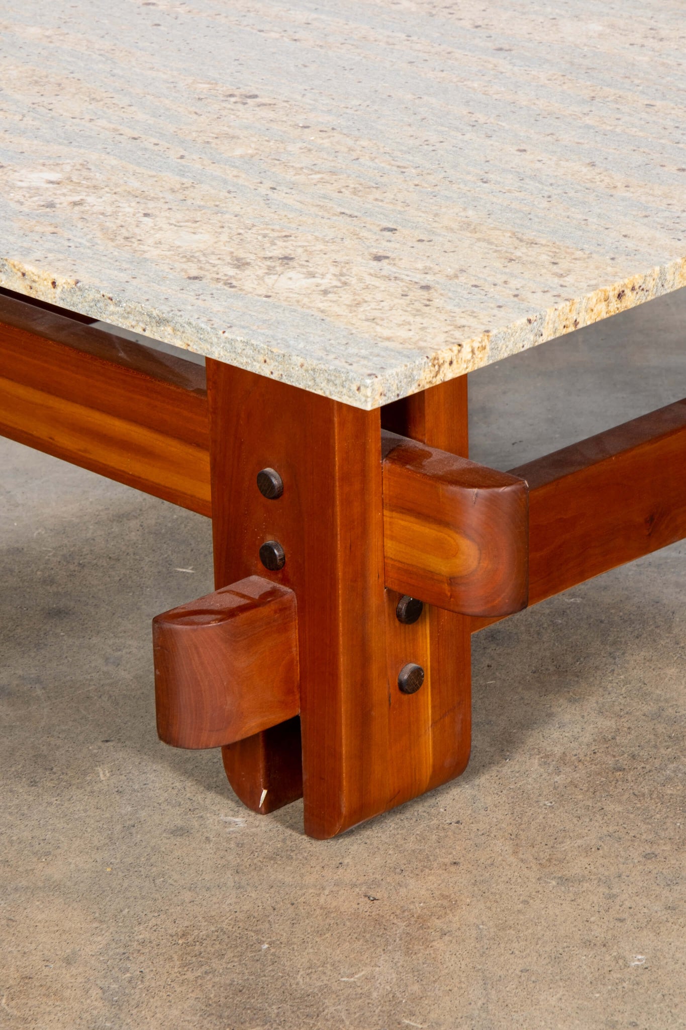 Wood Coffee Table with Granite Top | Bonne Choice