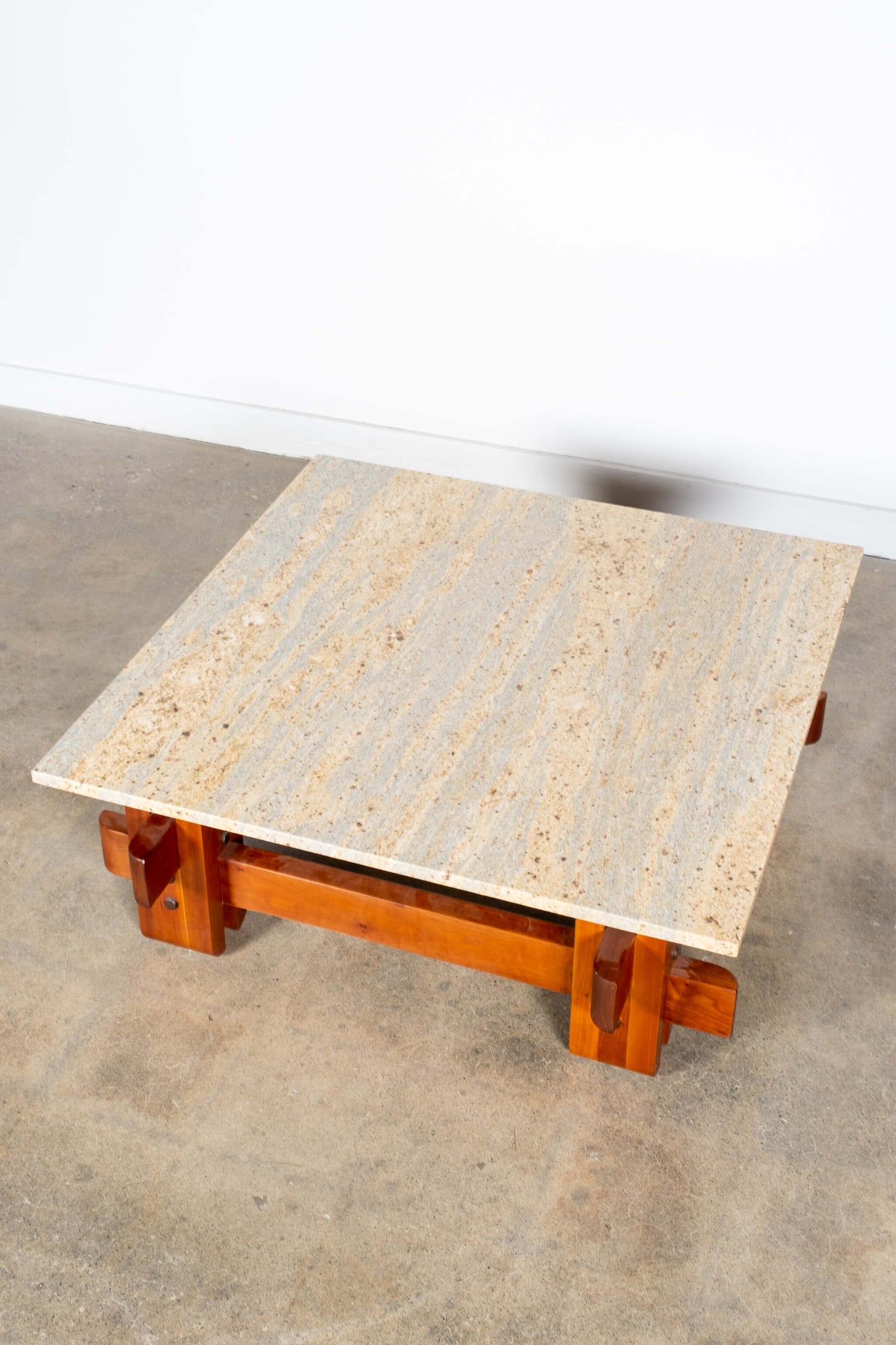 Wood Coffee Table with Granite Top | Bonne Choice