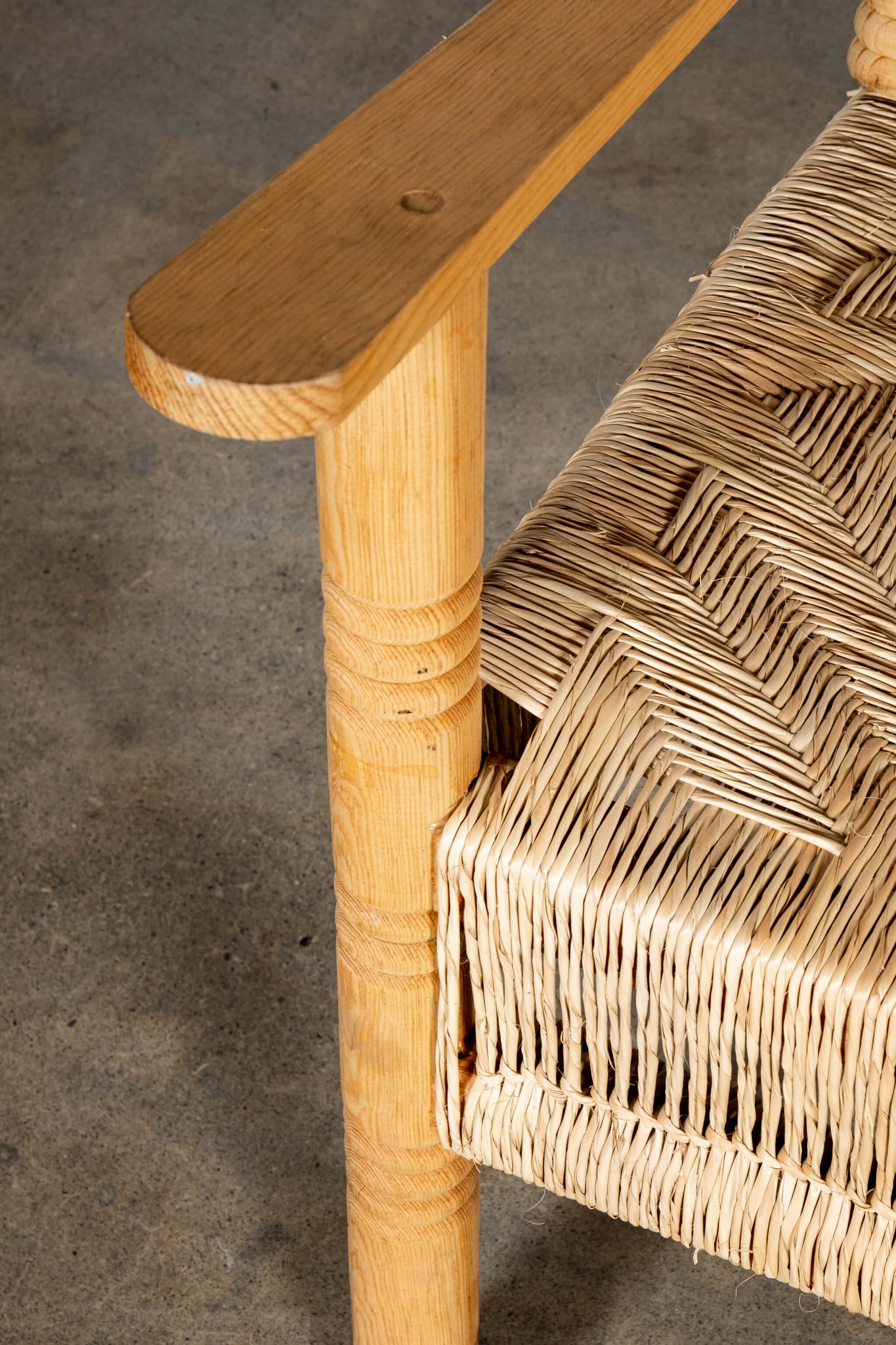 Bonne Choice - (New) Wood + Woven Rope/Jute Loveseat