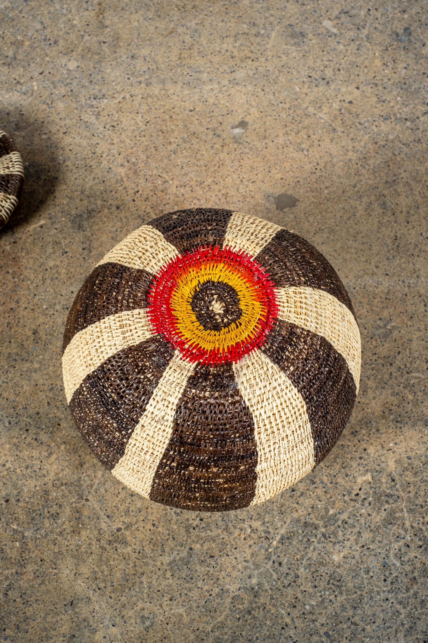 Woven Striped Lidded Basket | Bonne Choice