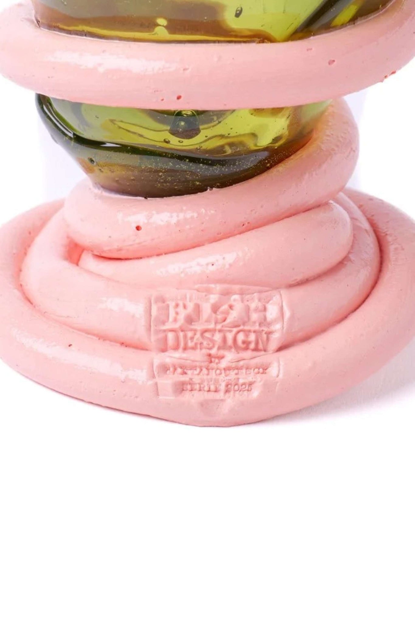 Pompitu I Vase (XS), Bottle Green and Matte Salmon