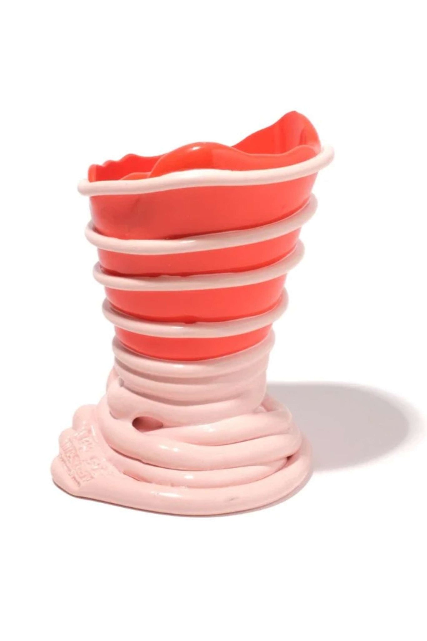 Pompitu II Vase (XS), Matte Orange and Pastel Pink