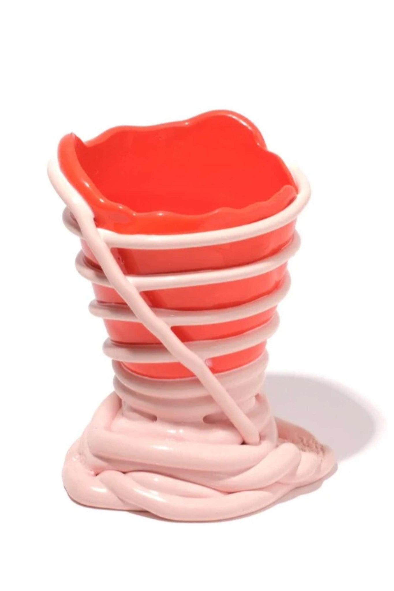 Pompitu II Vase (XS), Matte Orange and Pastel Pink