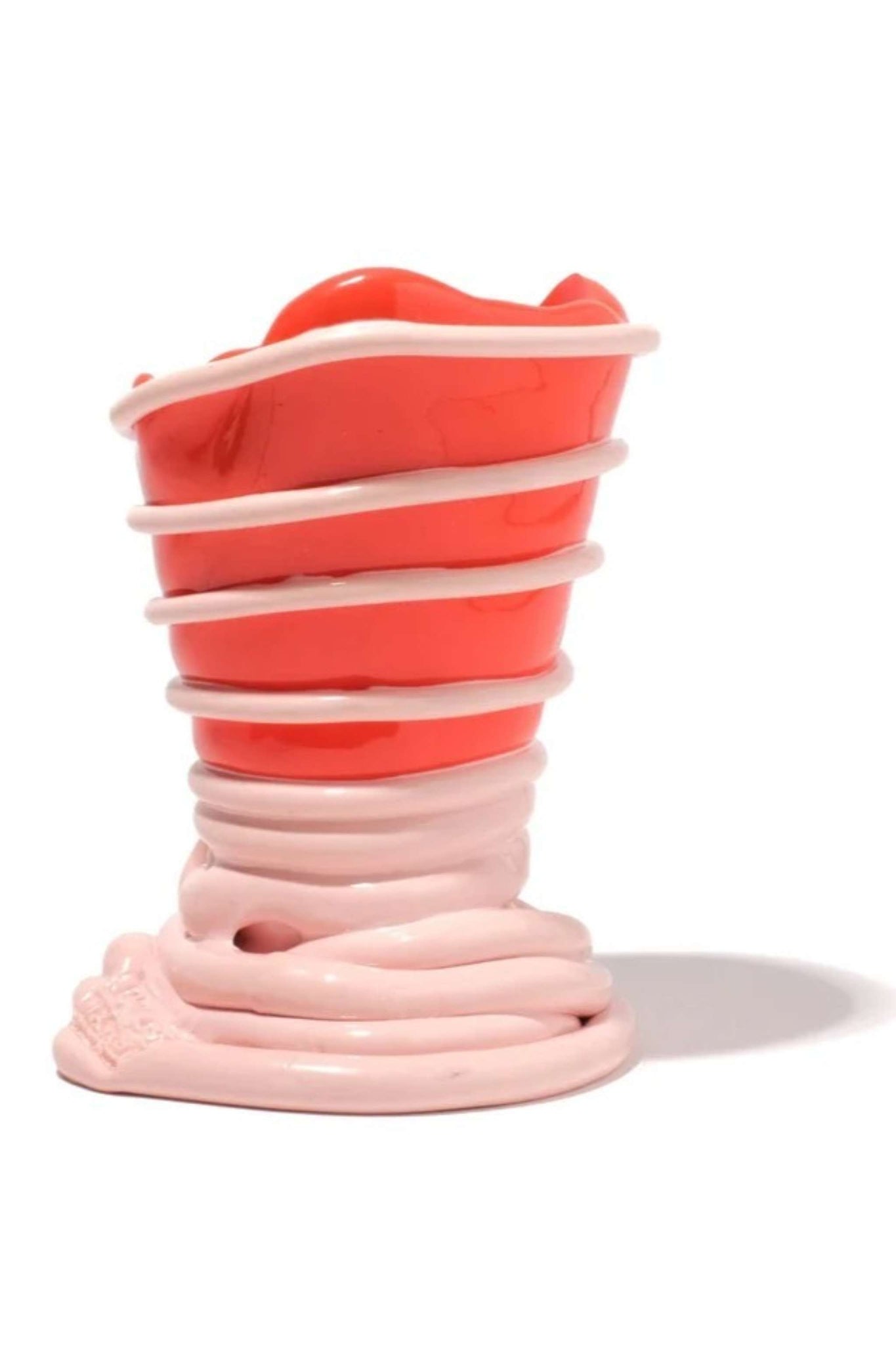 Pompitu II Vase (XS), Matte Orange and Pastel Pink