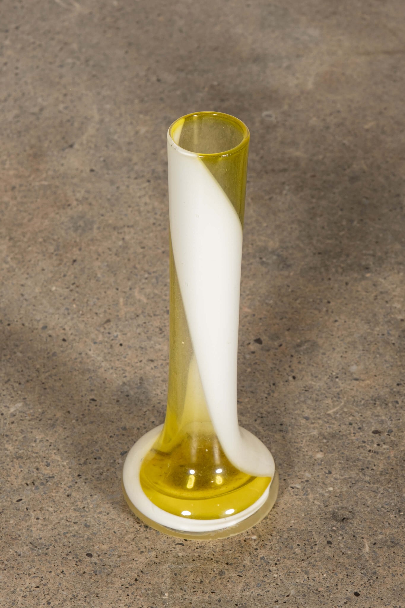 Bonne Choice - Yellow and White Glass Bud Vase