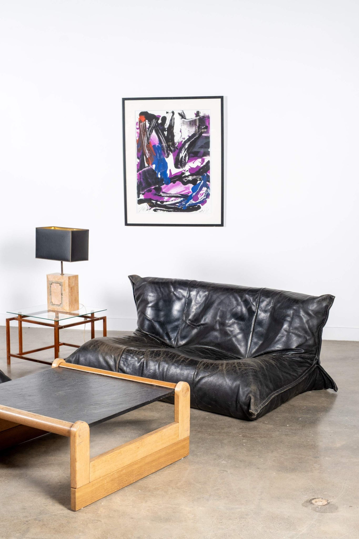 Yoko 2-Seater Sofa, Original Black Leather