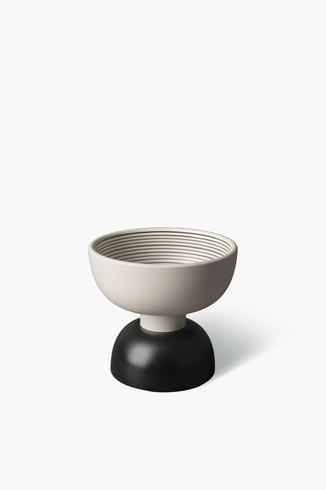 Alzata Centerpiece, Black and White Stripes