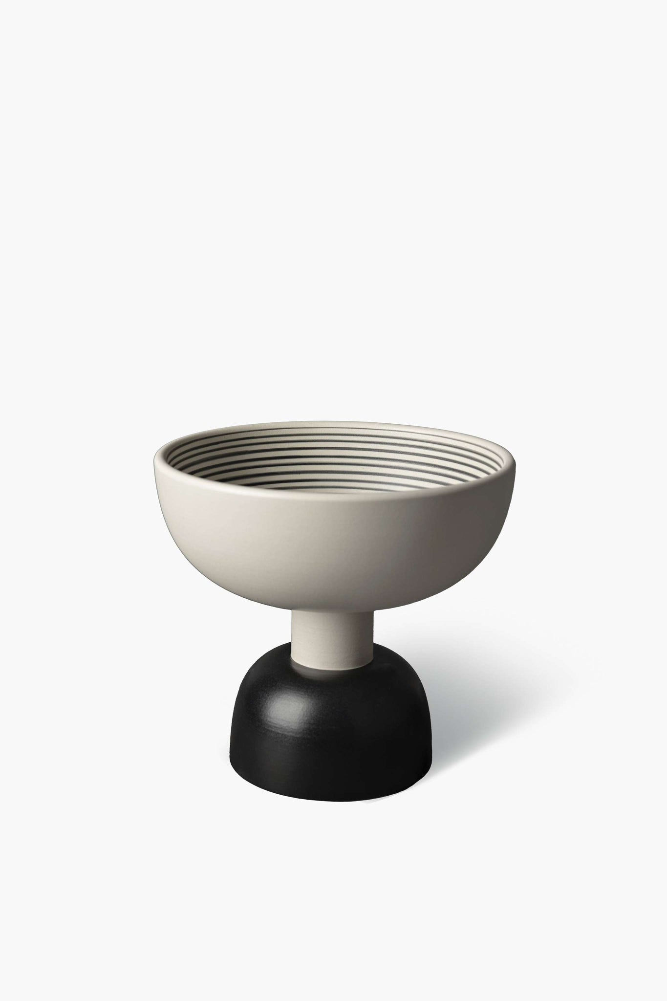 Alzata Centerpiece, Black and White Stripes