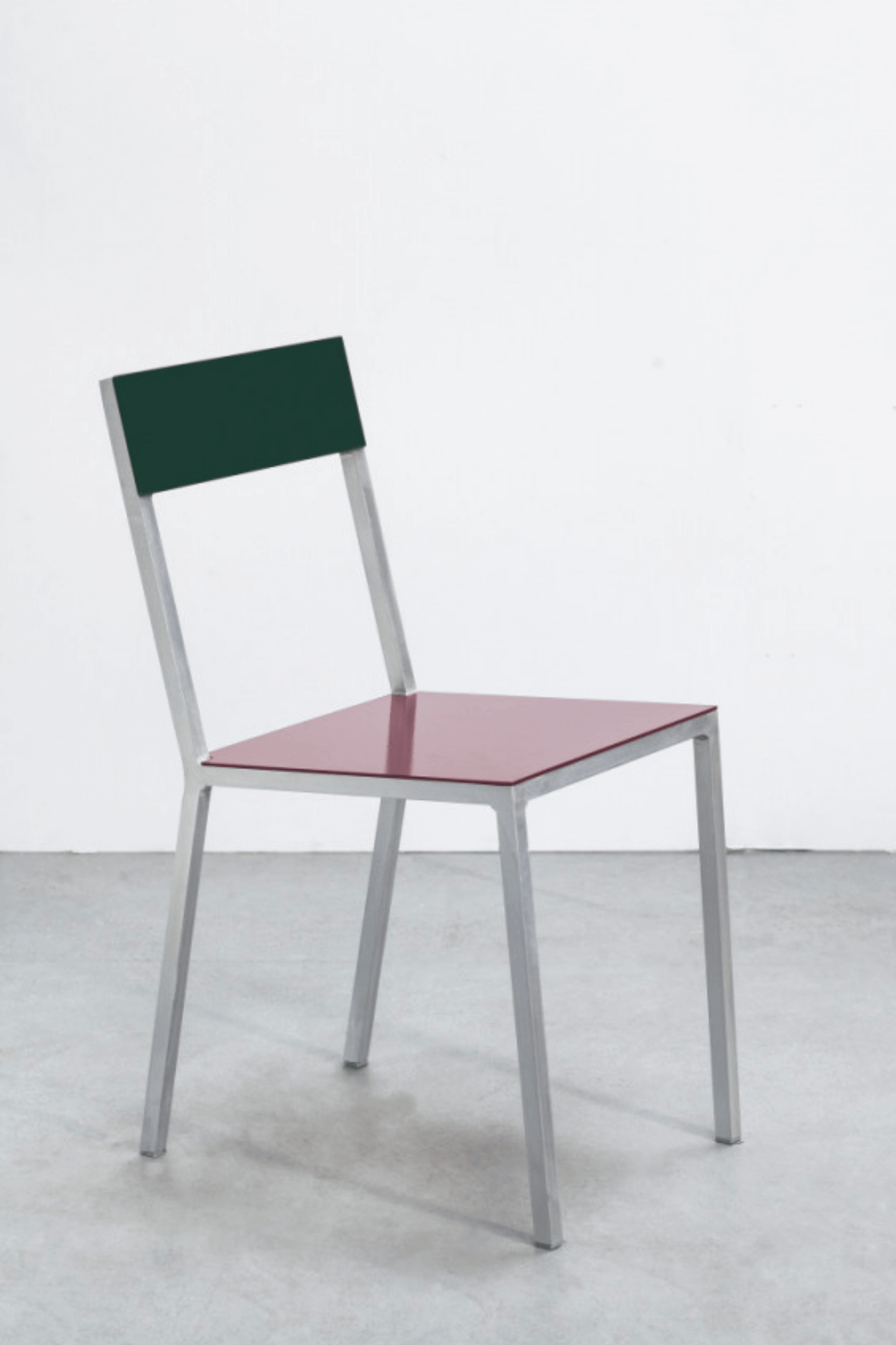 Burgundy & Candy Green Aluminum Alu Chair by Muller Van Severen for Valerie Objects, front angled view