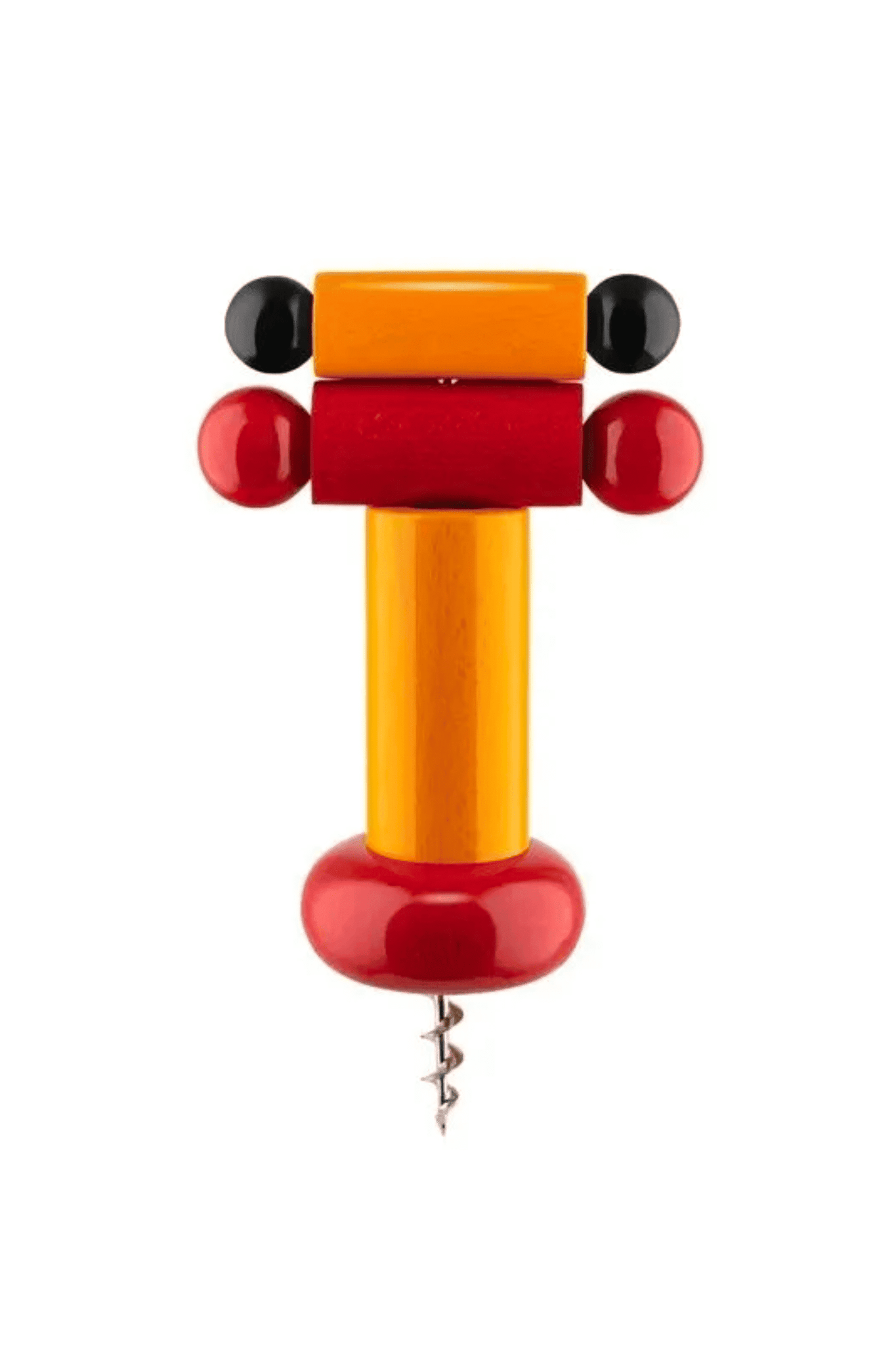 Corkscrew, Yellow Alessi Ettore Sottsass, front view