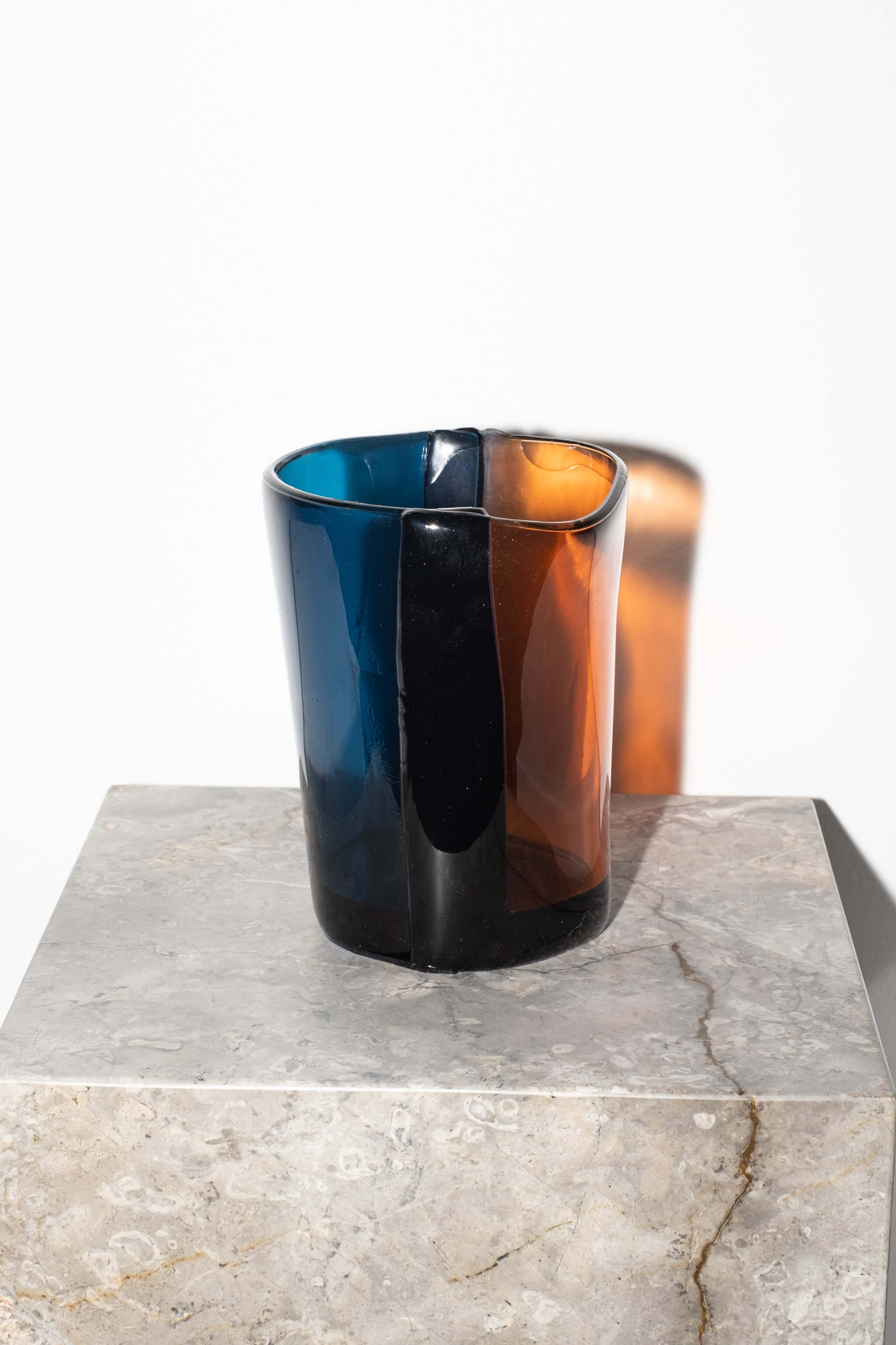 Green & Red Medium Resin Cone Vase, by Enzo Mari for Corsi Design, front view