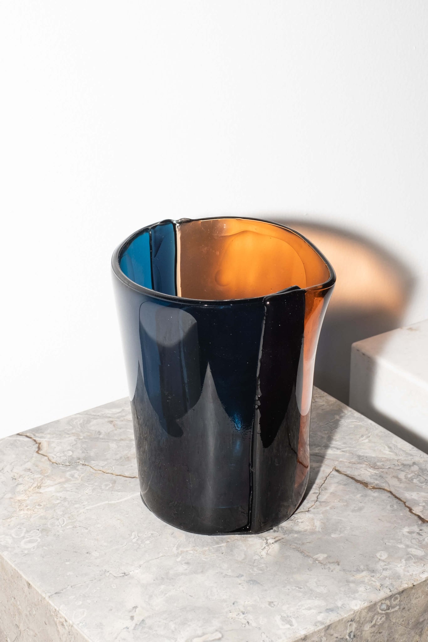 Green & Red Medium Resin Cone Vase, by Enzo Mari for Corsi Design, front angled view
