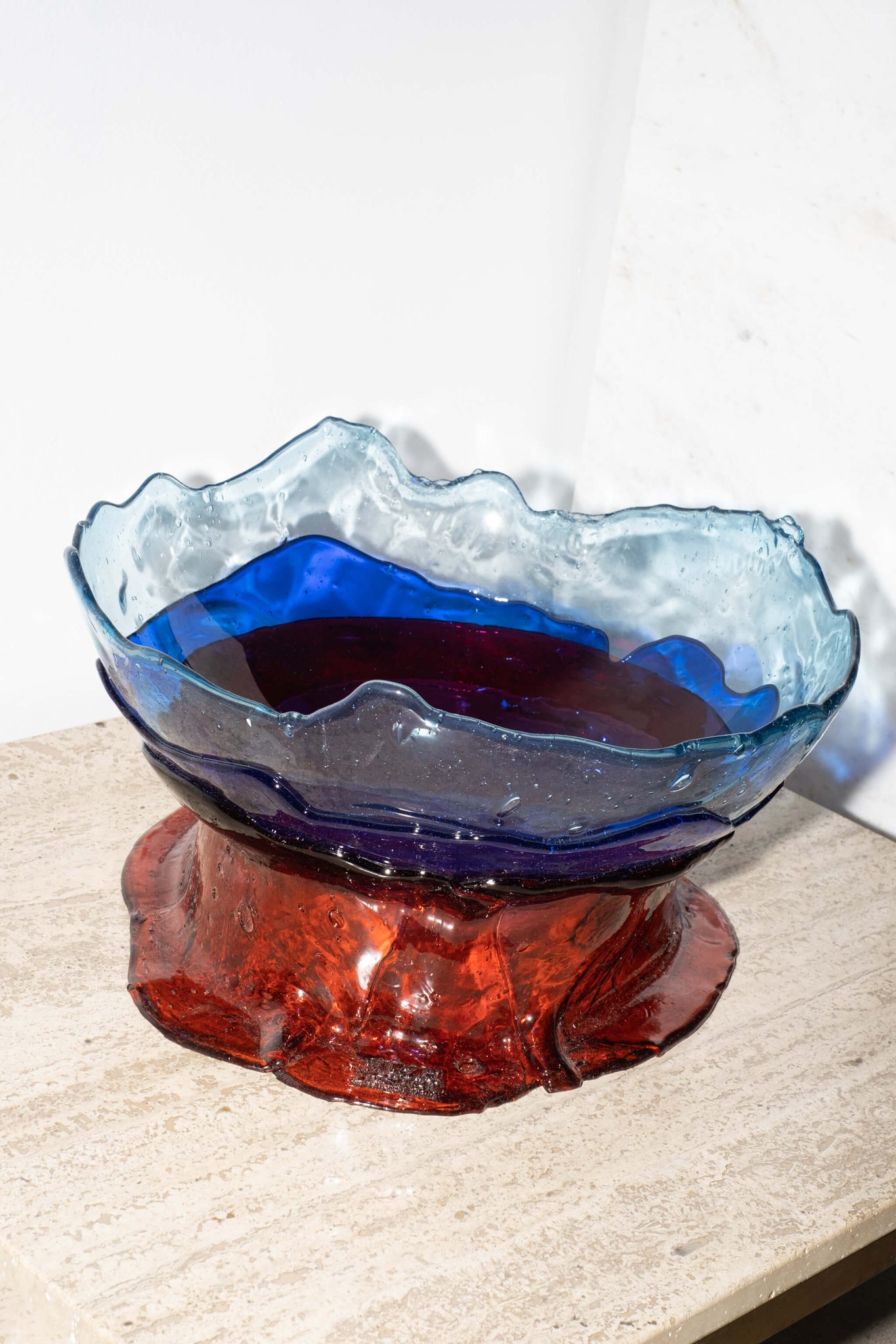 Blue & Ruby Red Large Resin Big Collina Basket by Gaetano Pesce for Fish Design, front angled view