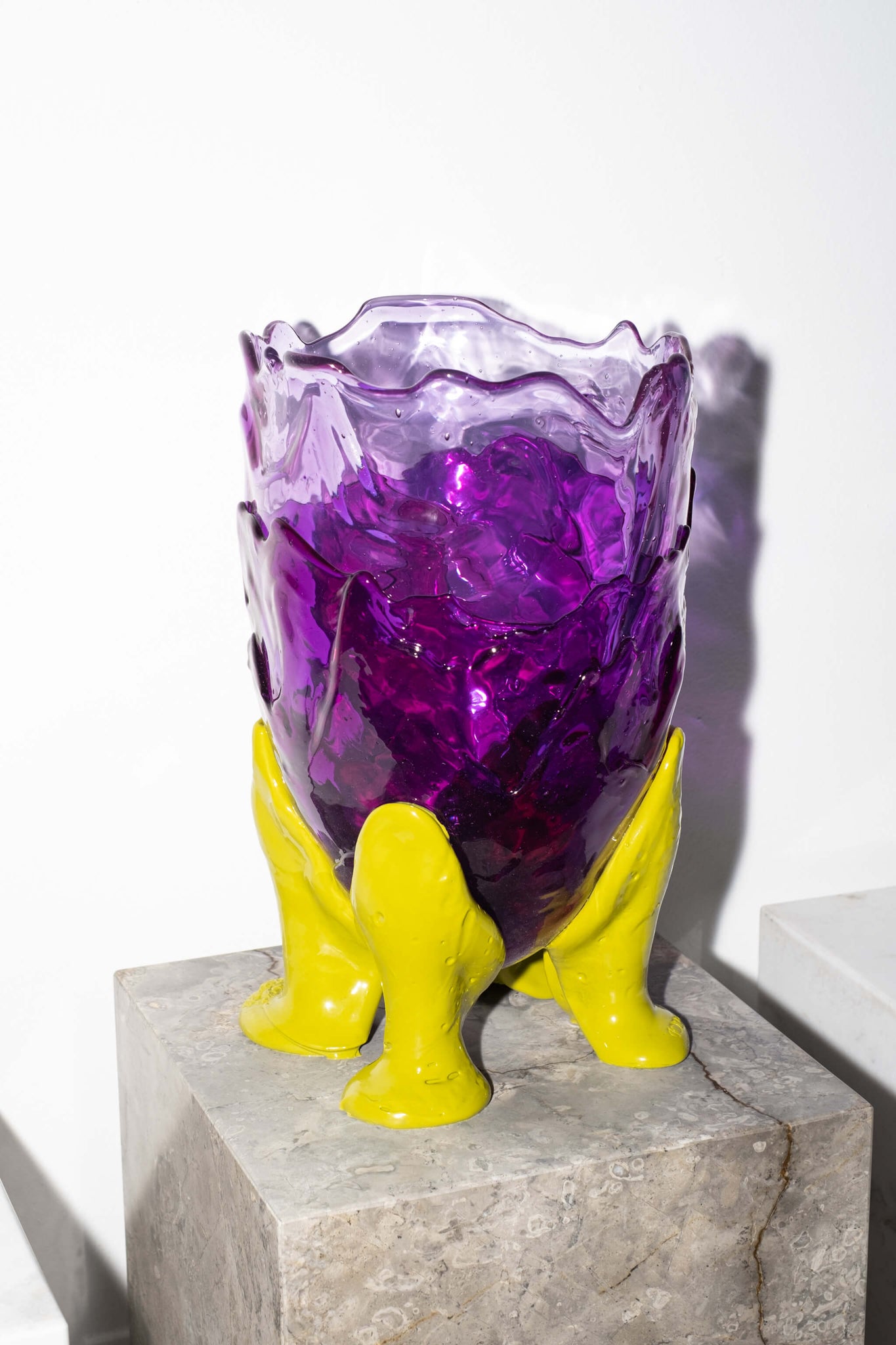 Purple & Green Large Resin Clear Vase by Gaetano Pesce for Fish Design, front view