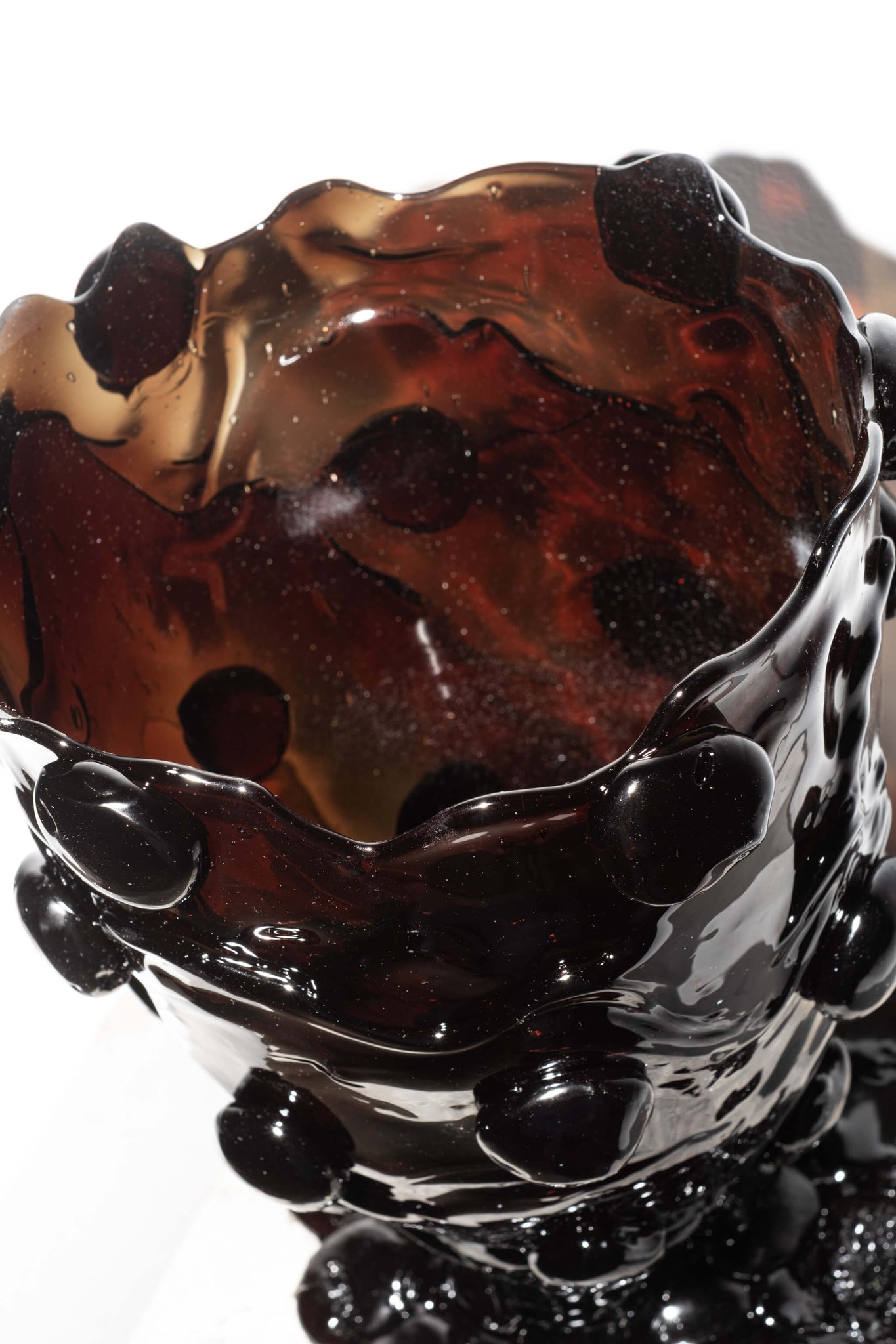 Clear Black Large Resin Nugget Vase by Gaetano Pesce for Fish Design, inside view