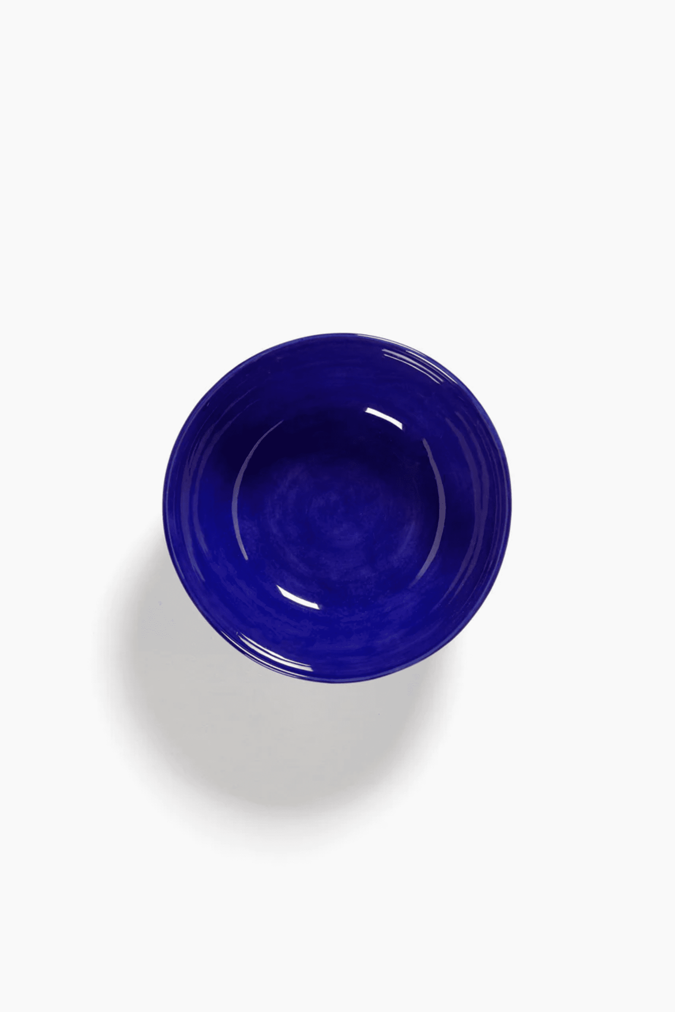 Set of 4 Large Bowls, Lapis Lazuli Swirl with White Stripes Ottolenghi Serax, top view