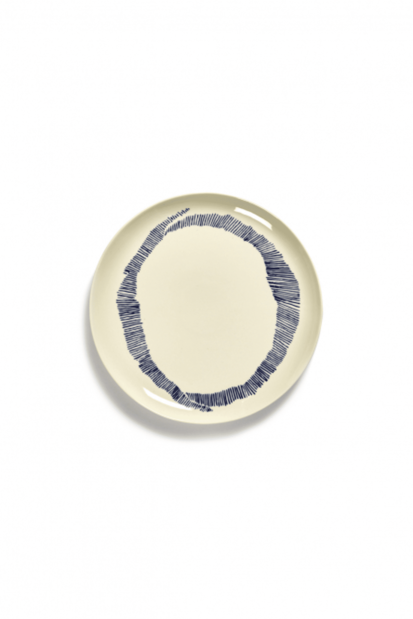 Set of 2 Large Plates, White Swirl with Blue Stripes Ottolenghi Serax, top view