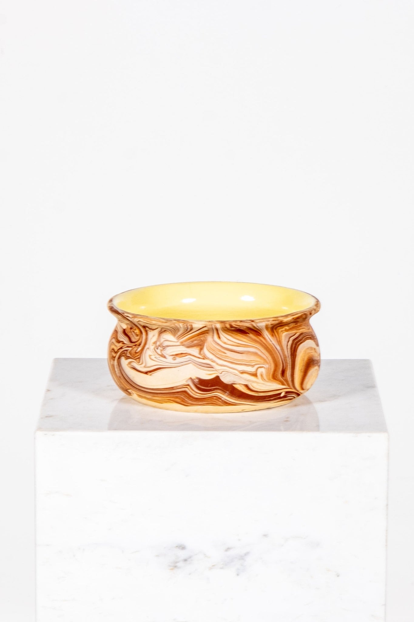 Low Nemadji Bowl With Yellow Glazed Interior | Bonne Choice