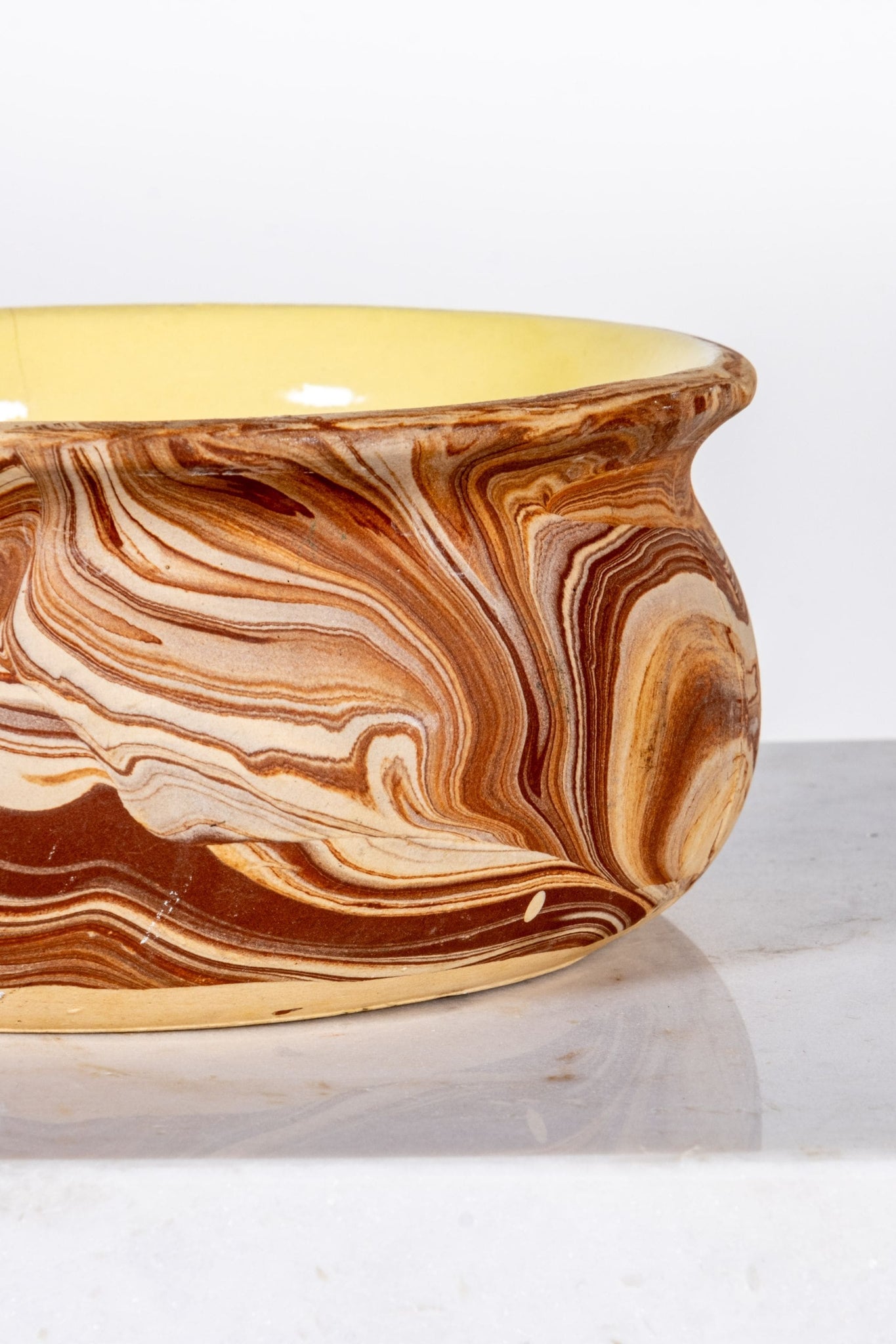 Low Nemadji Bowl With Yellow Glazed Interior | Bonne Choice