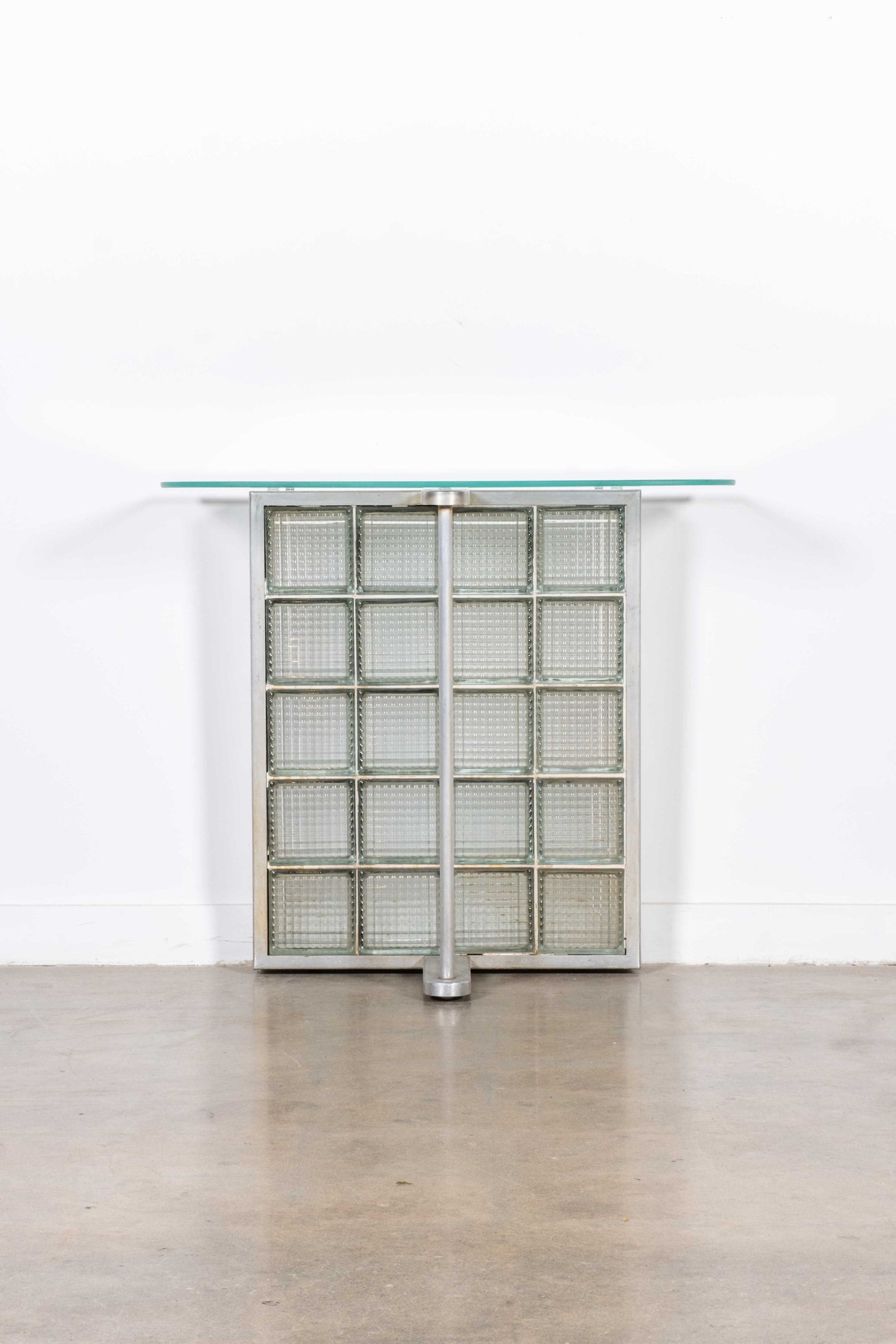 Metal and Glass Brick Console | Bonne Choice