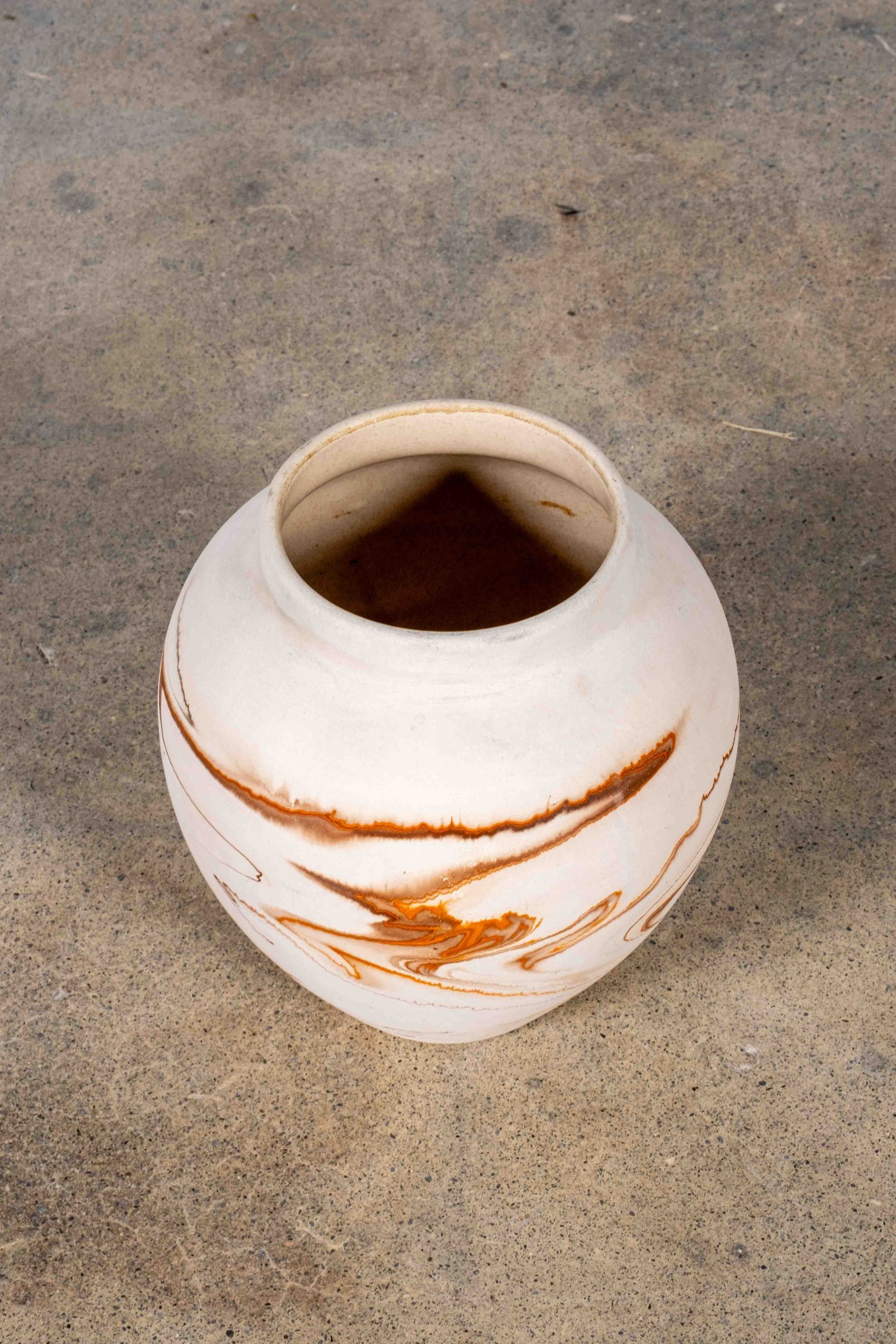 Nemadji Pottery Vessel, Brown Swirl | Bonne Choice