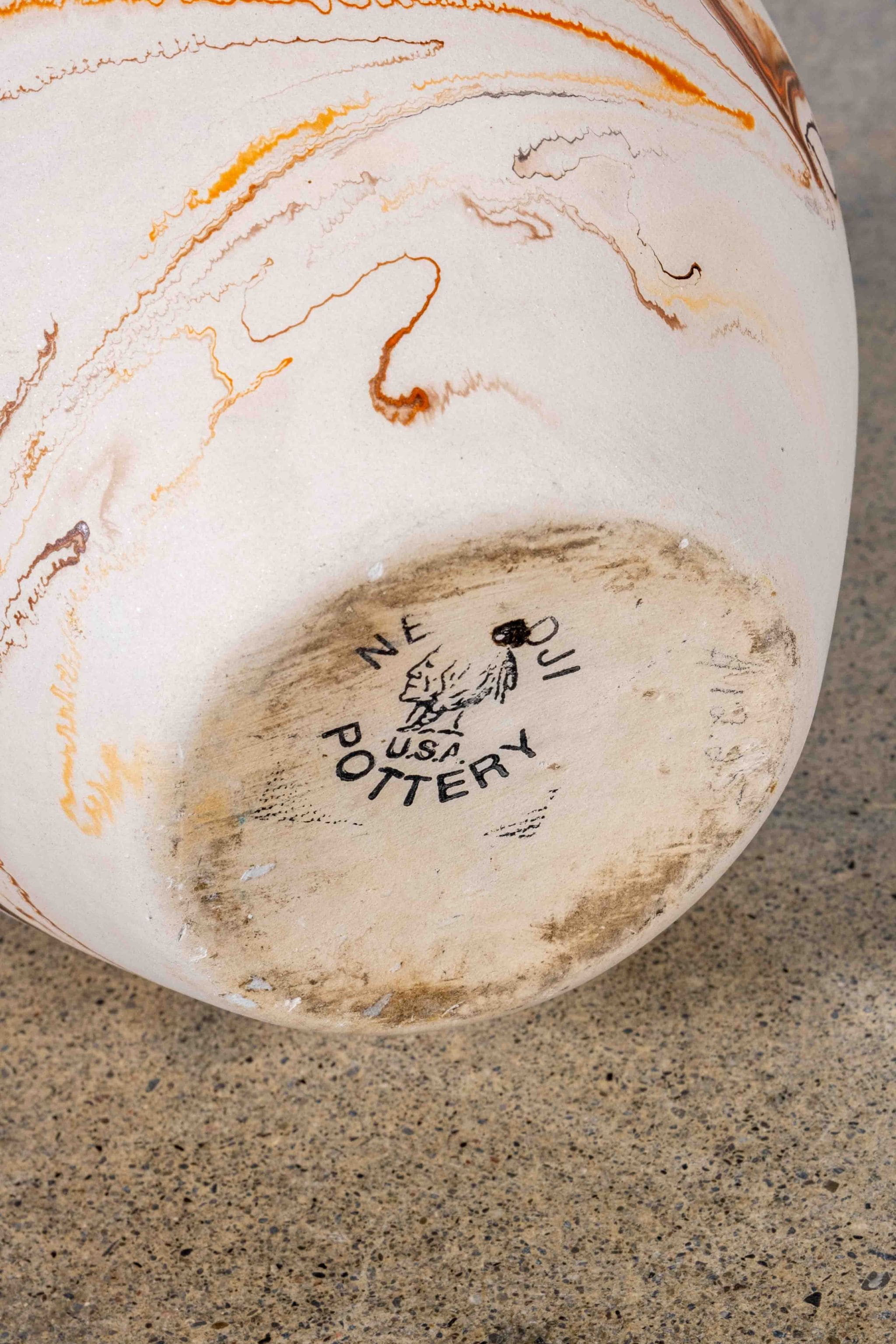 Nemadji Pottery Vessel, Brown Swirl | Bonne Choice