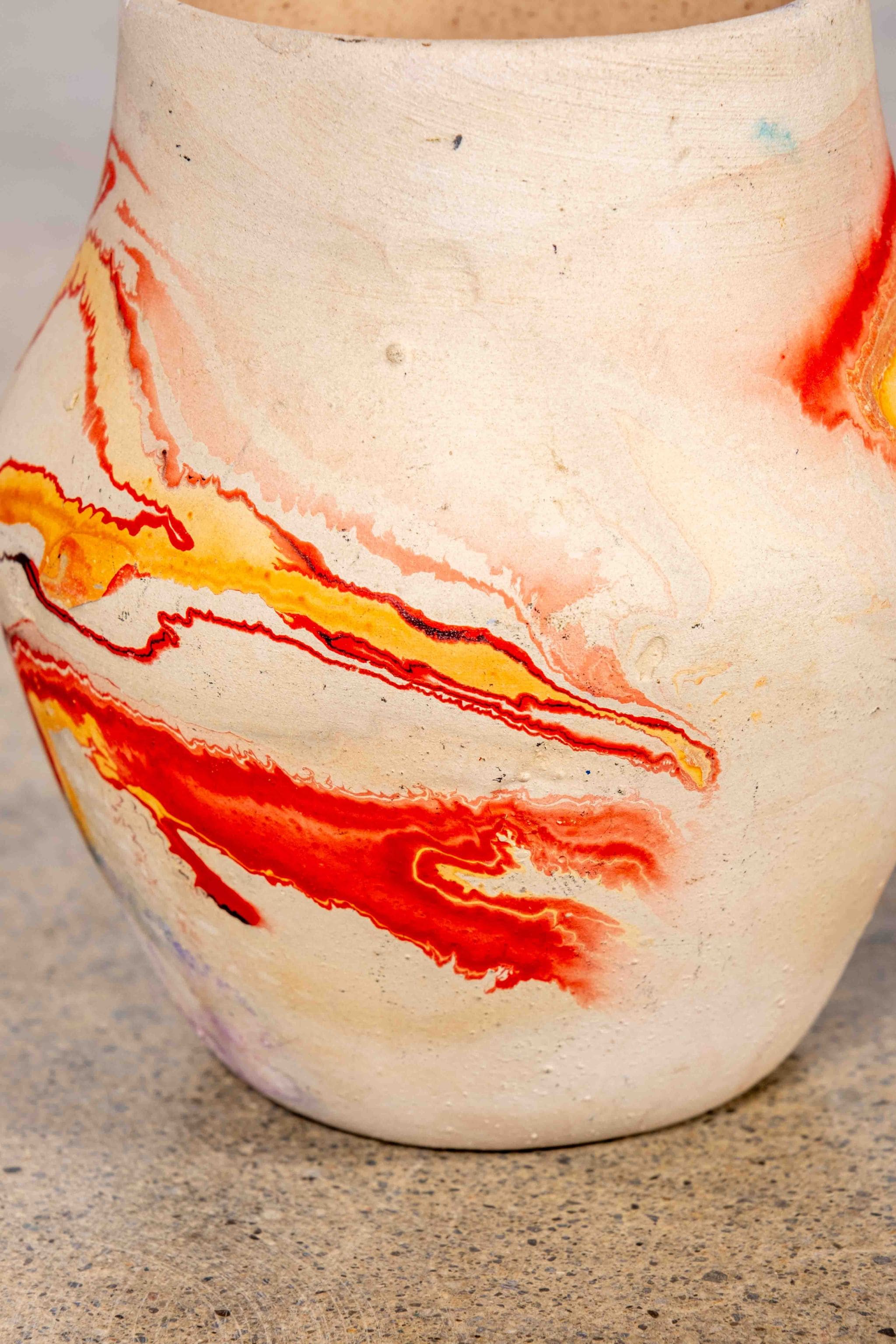 Nemadji Pottery Vessel, Orange - 2 | Bonne Choice