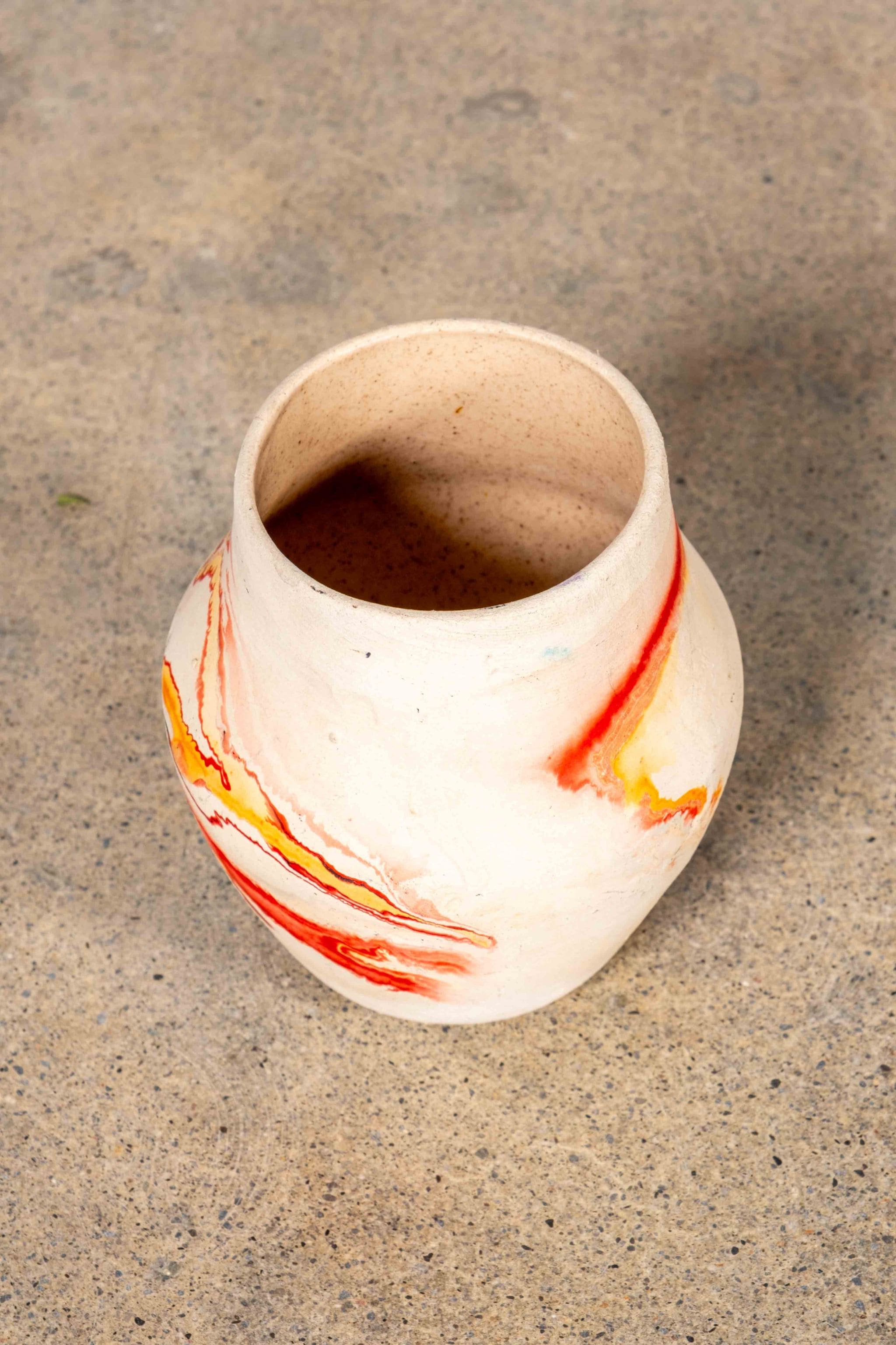 Nemadji Pottery Vessel, Orange - 2 | Bonne Choice