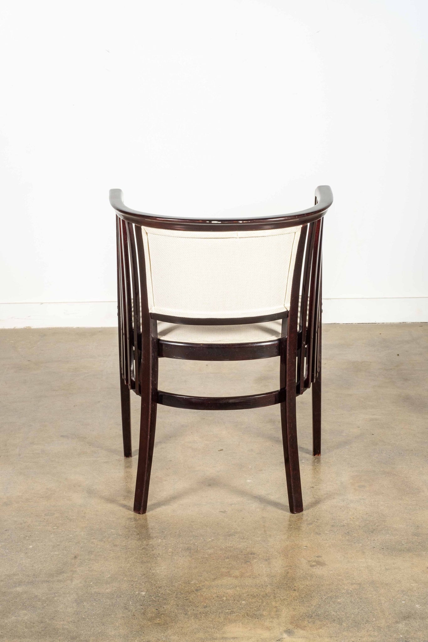 Pair Of Black Slat Chairs With White Seat + Back | Bonne Choice