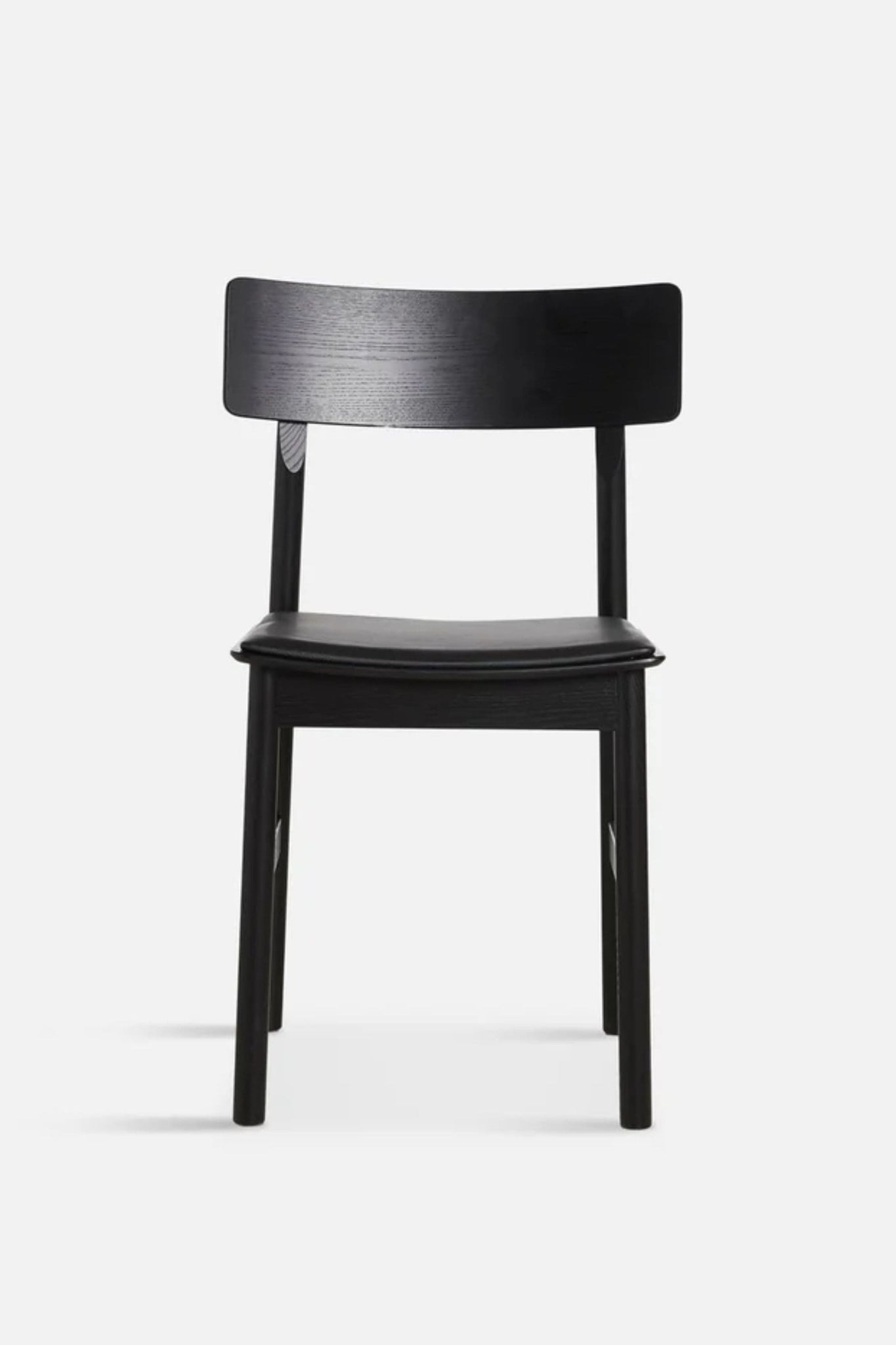 Woud PAUSE Dining Chair 2.0 Leather Upholstered Seat Black Leather | Bonne Choice