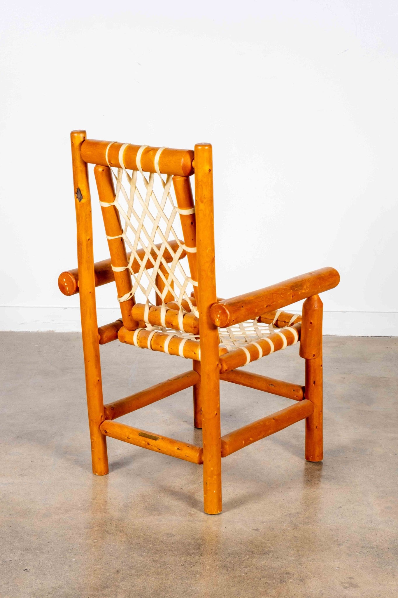 Pine + Woven Rawhide Armchair | Bonne Choice