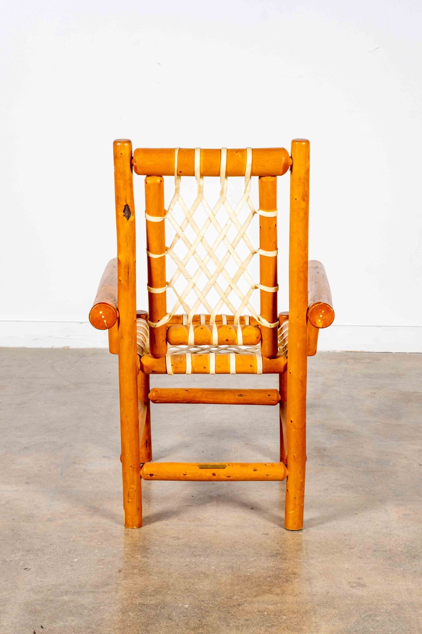 Pine + Woven Rawhide Armchair | Bonne Choice