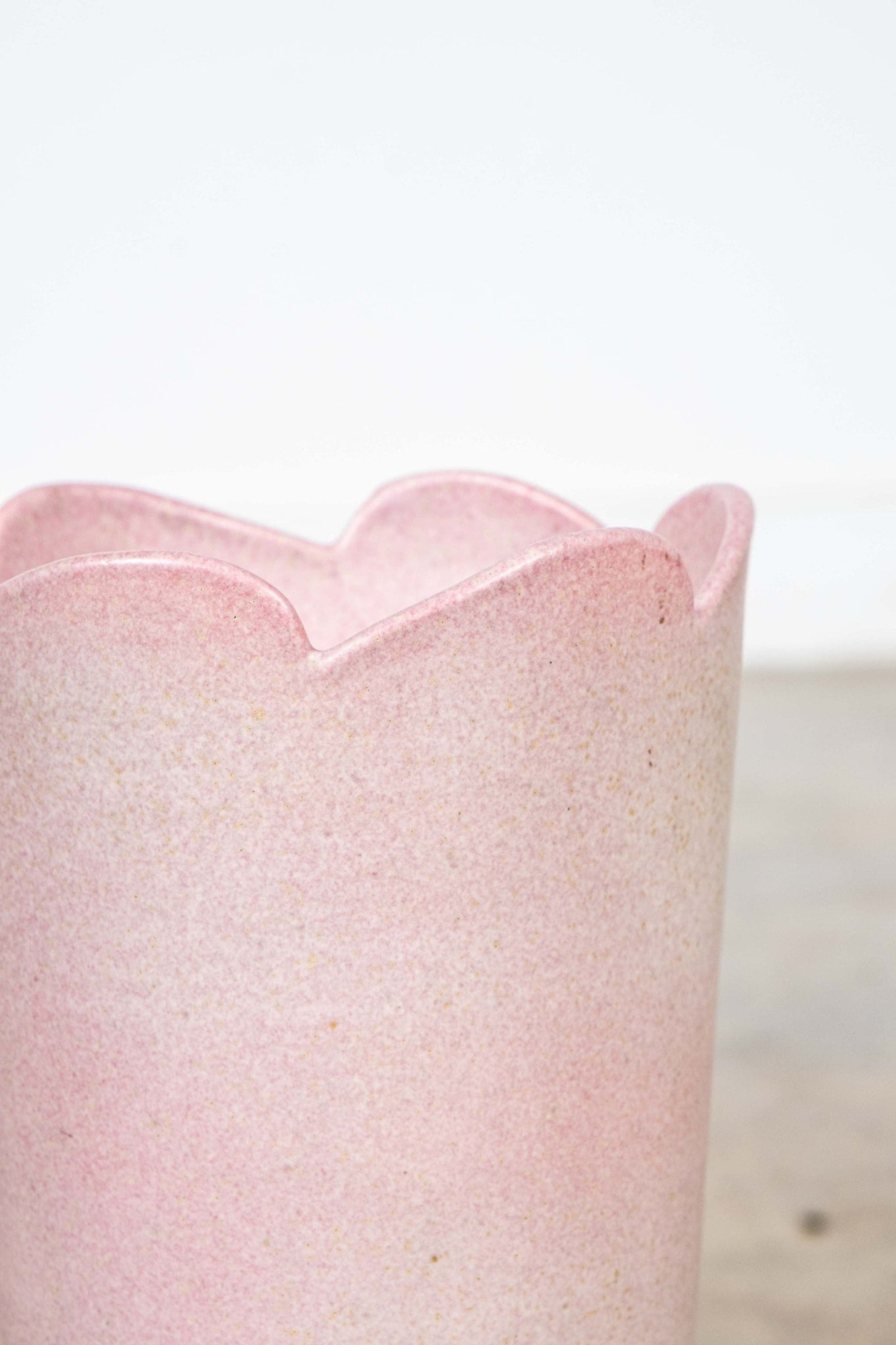 Pink Vase with Scalloped Edges | Bonne Choice