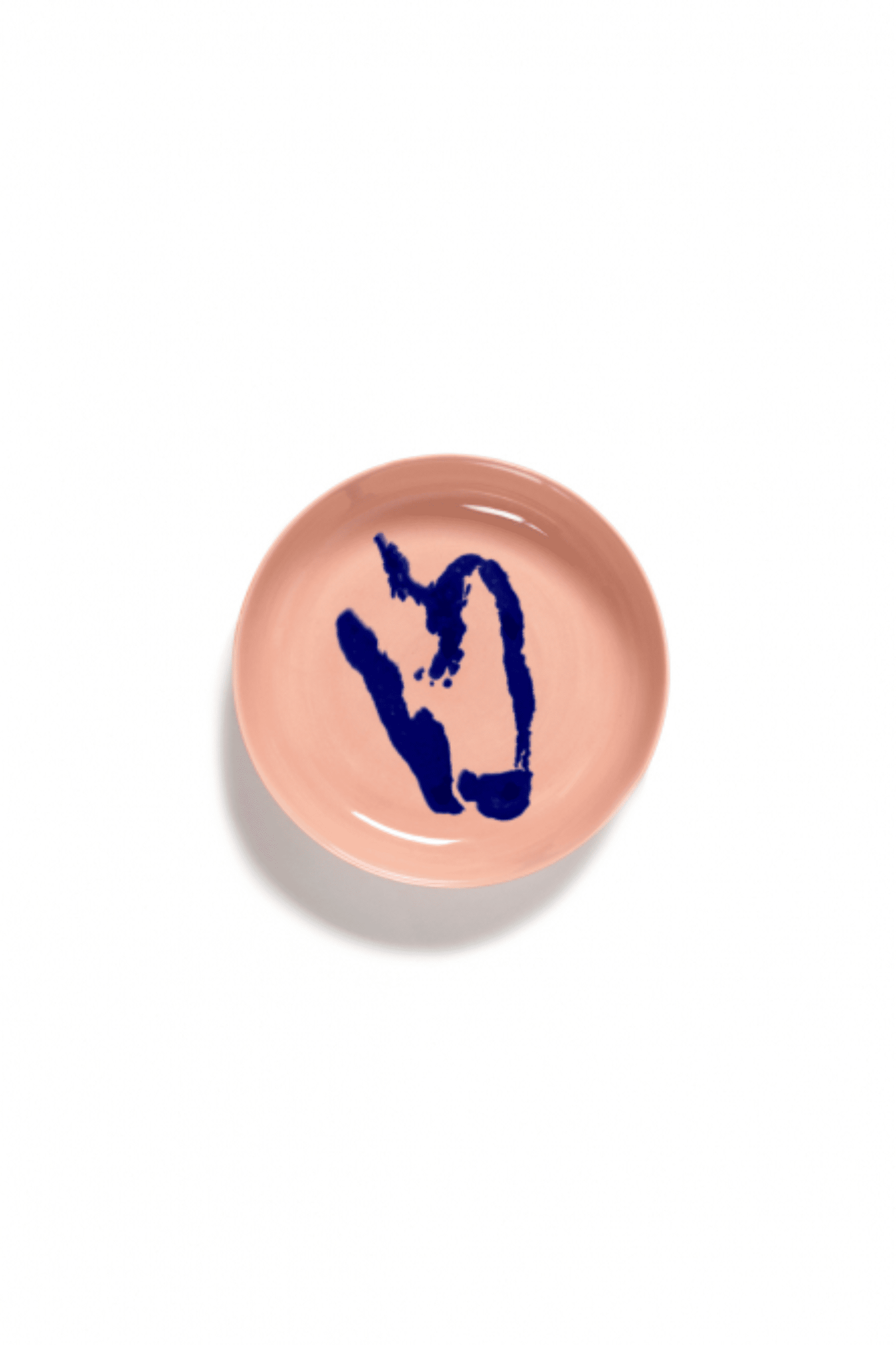 Set of 2 High Plate, Delicious Pink with Blue Pepper