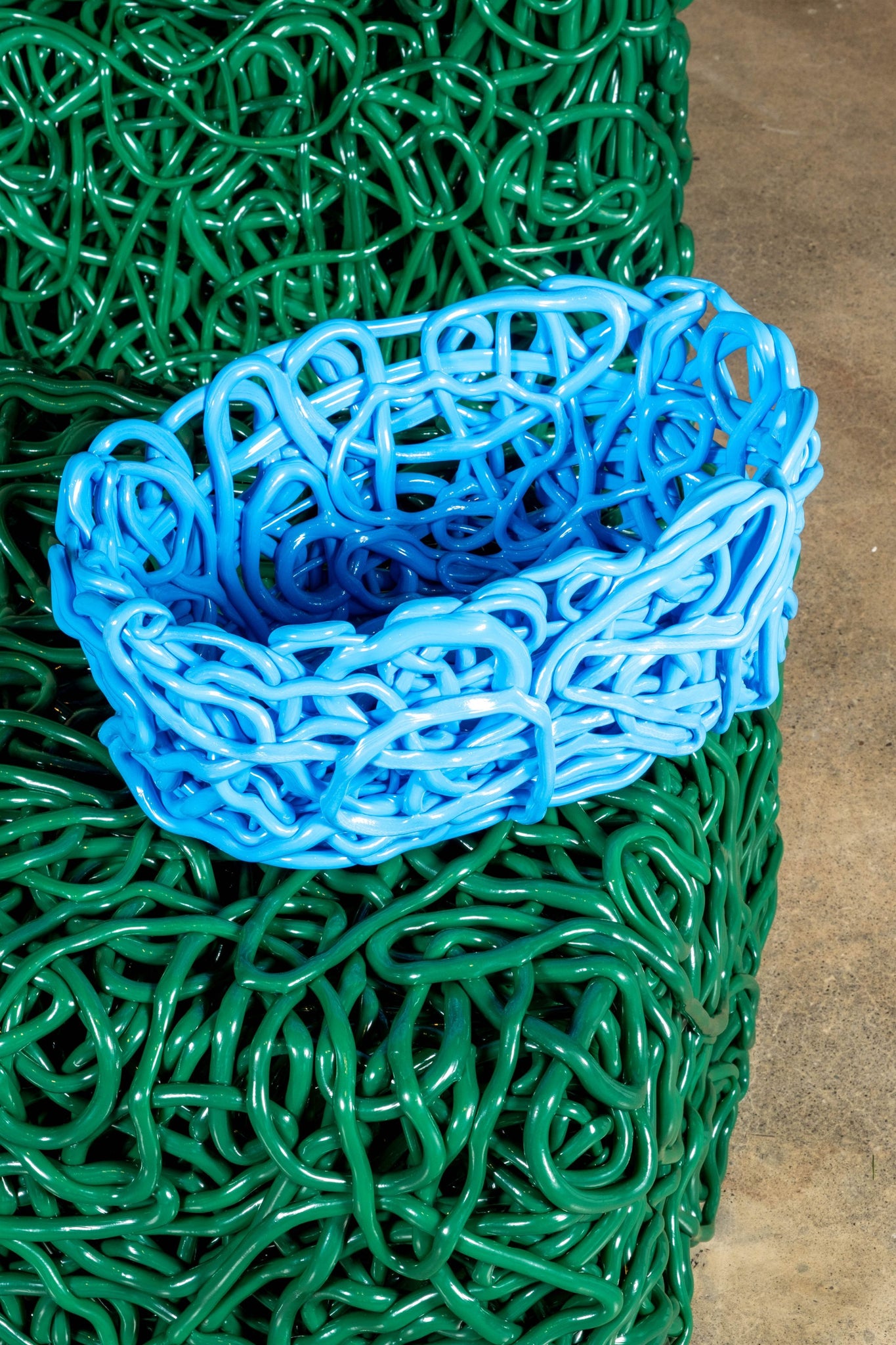 Meritalia "Edizioni del Pesce" SENZAFINE Oval Basket  / Blue | Bonne Choice