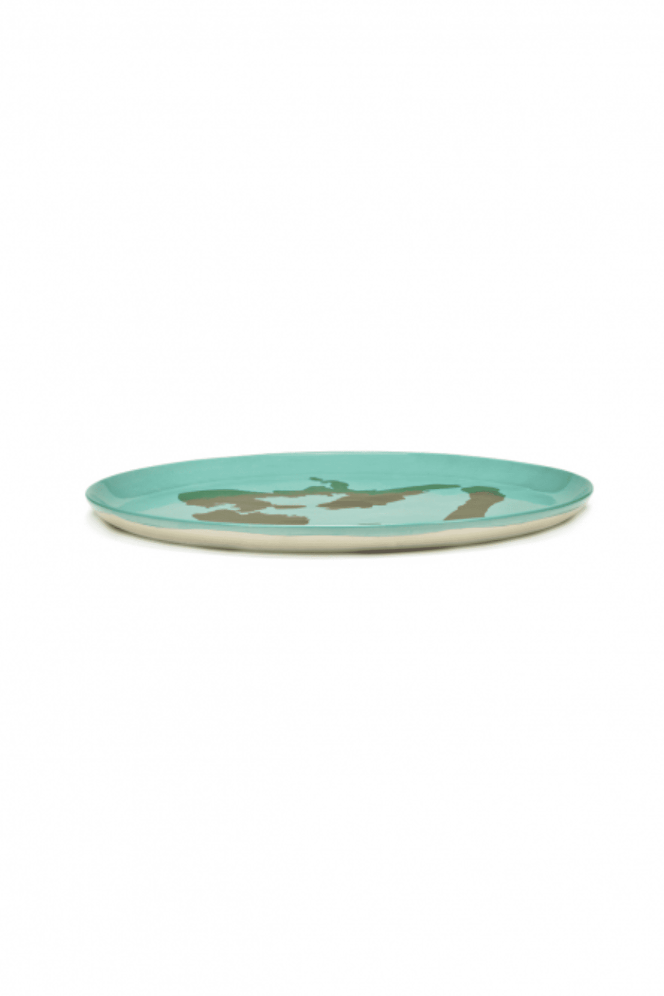 Serving Plate, Azure with Gold Pepper Ottolenghi Serax, front view