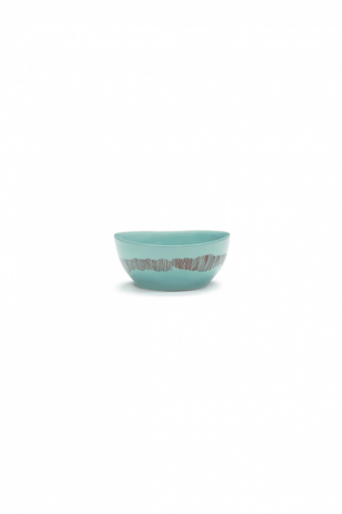 Small Bowl, Azure Swirl with Red Stripes Ottolenghi Serax, front view
