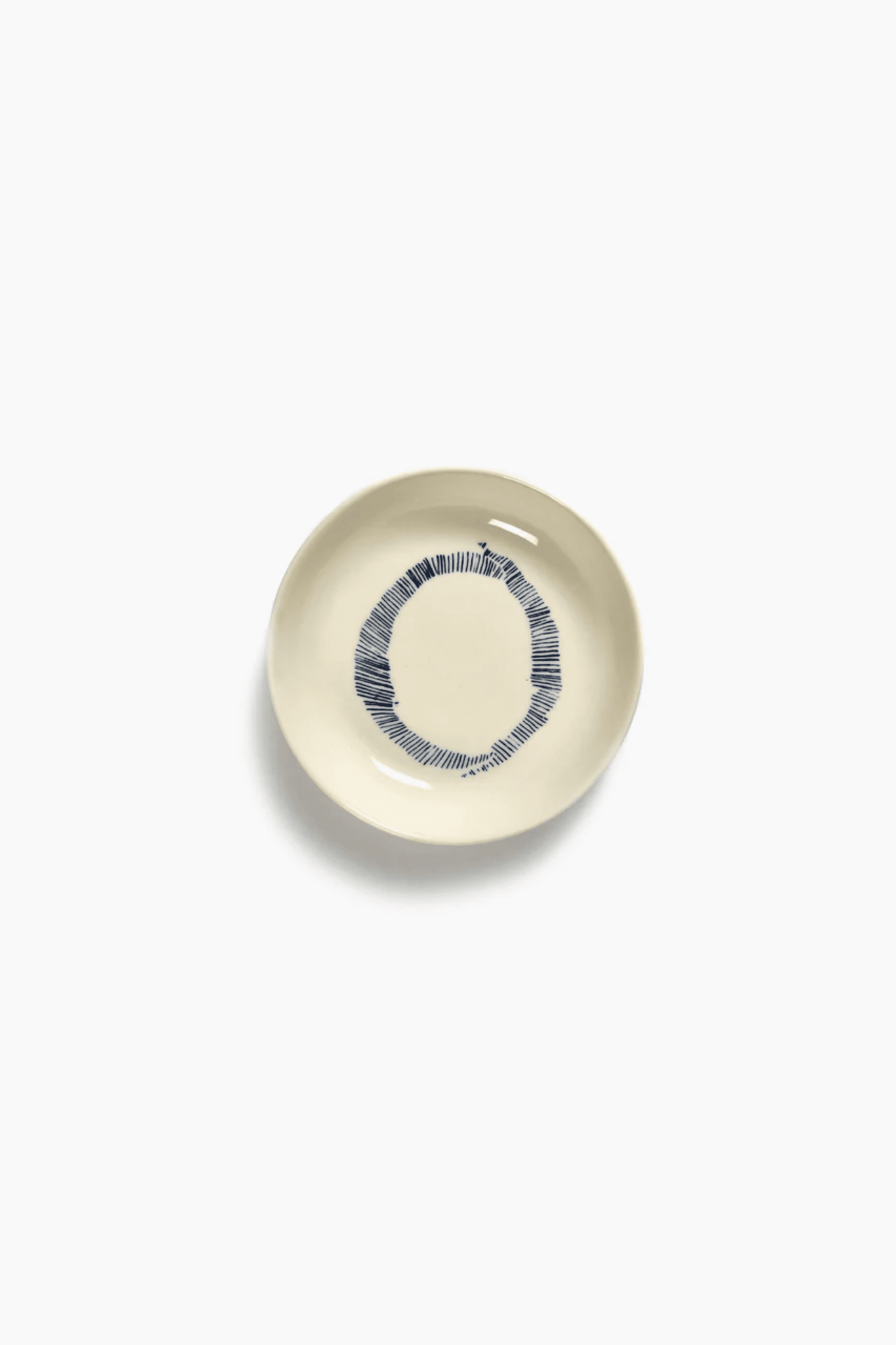 Small Dish, White Swirl with Blue Stripes Ottolenghi Serax, top view
