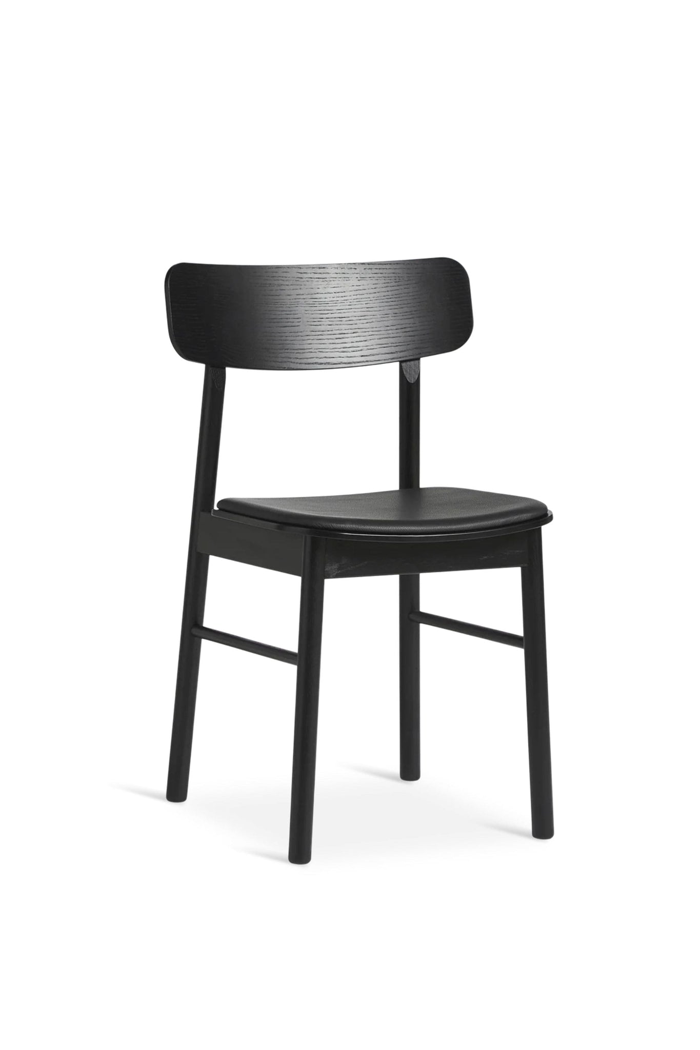 Woud SOMA Dining Chair Leather Upholstered Seat Black Leather | Bonne Choice