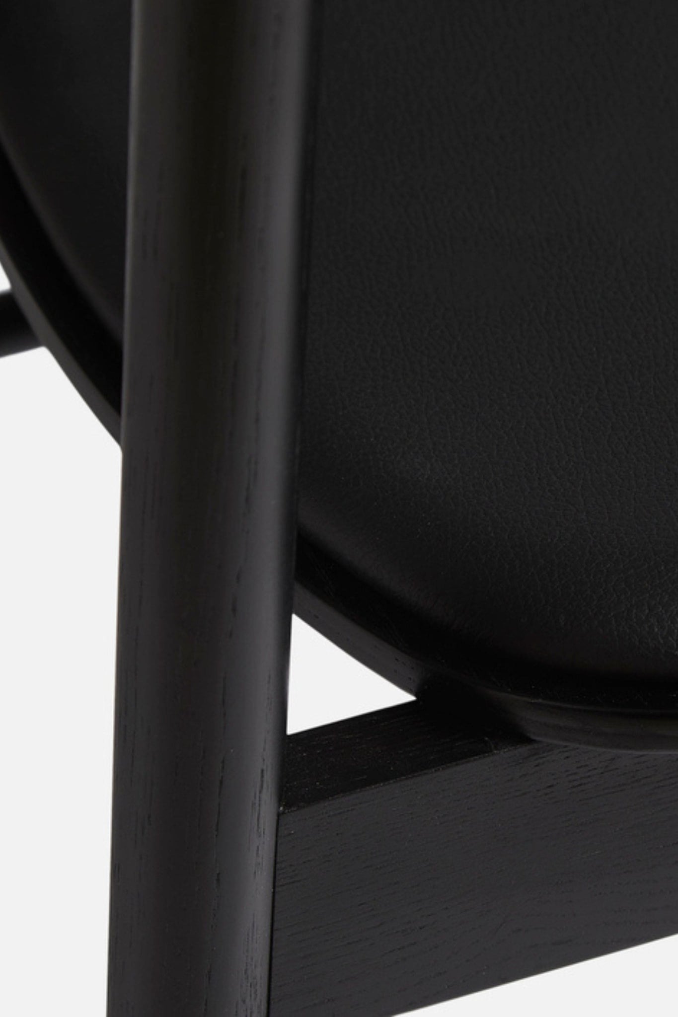 Woud SOMA Dining Chair Leather Upholstered Seat Black Leather | Bonne Choice