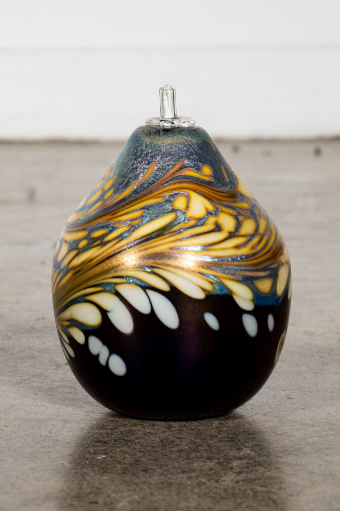 Bonne Choice - swirled glass oil lamp, brown