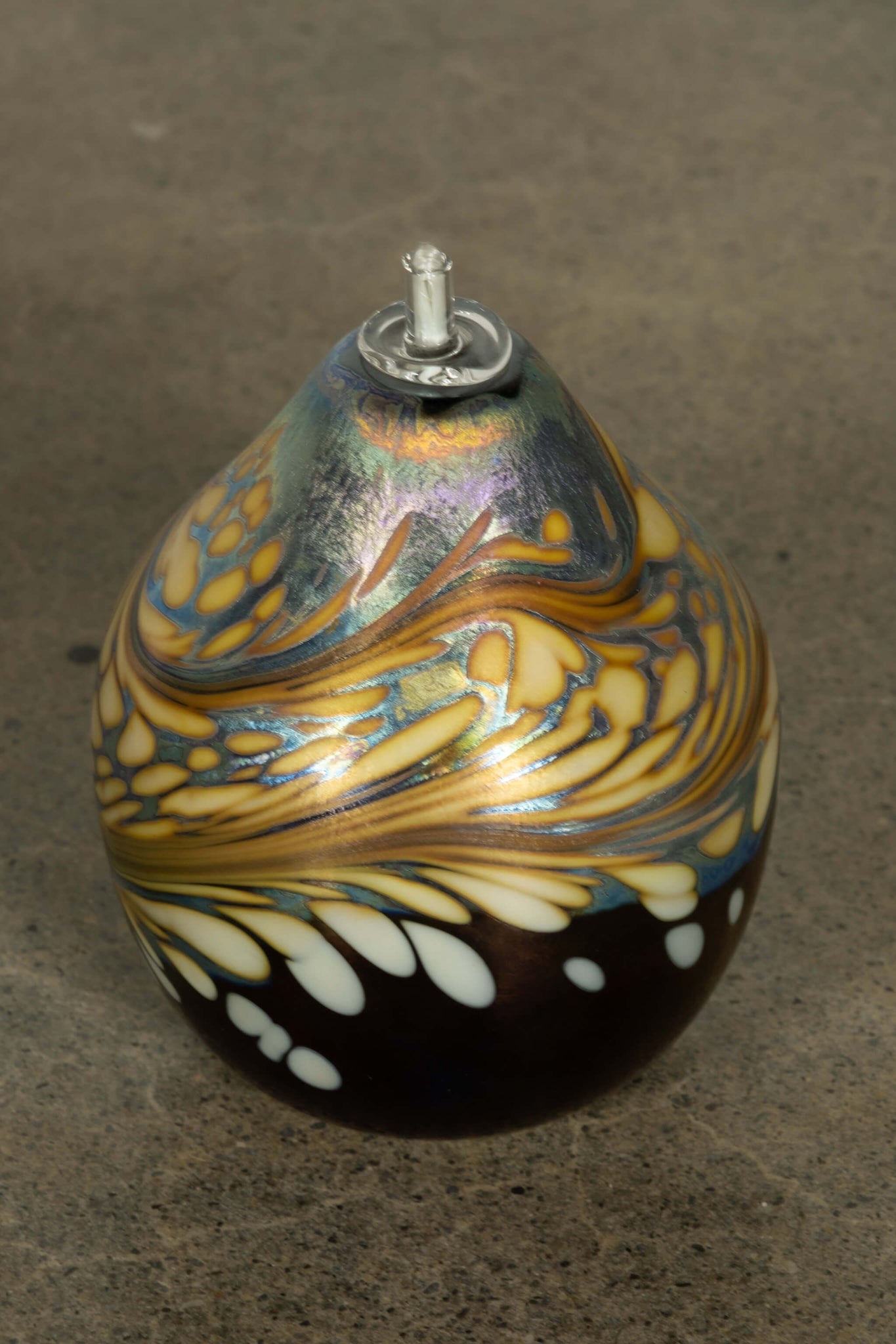 Bonne Choice - swirled glass oil lamp, brown