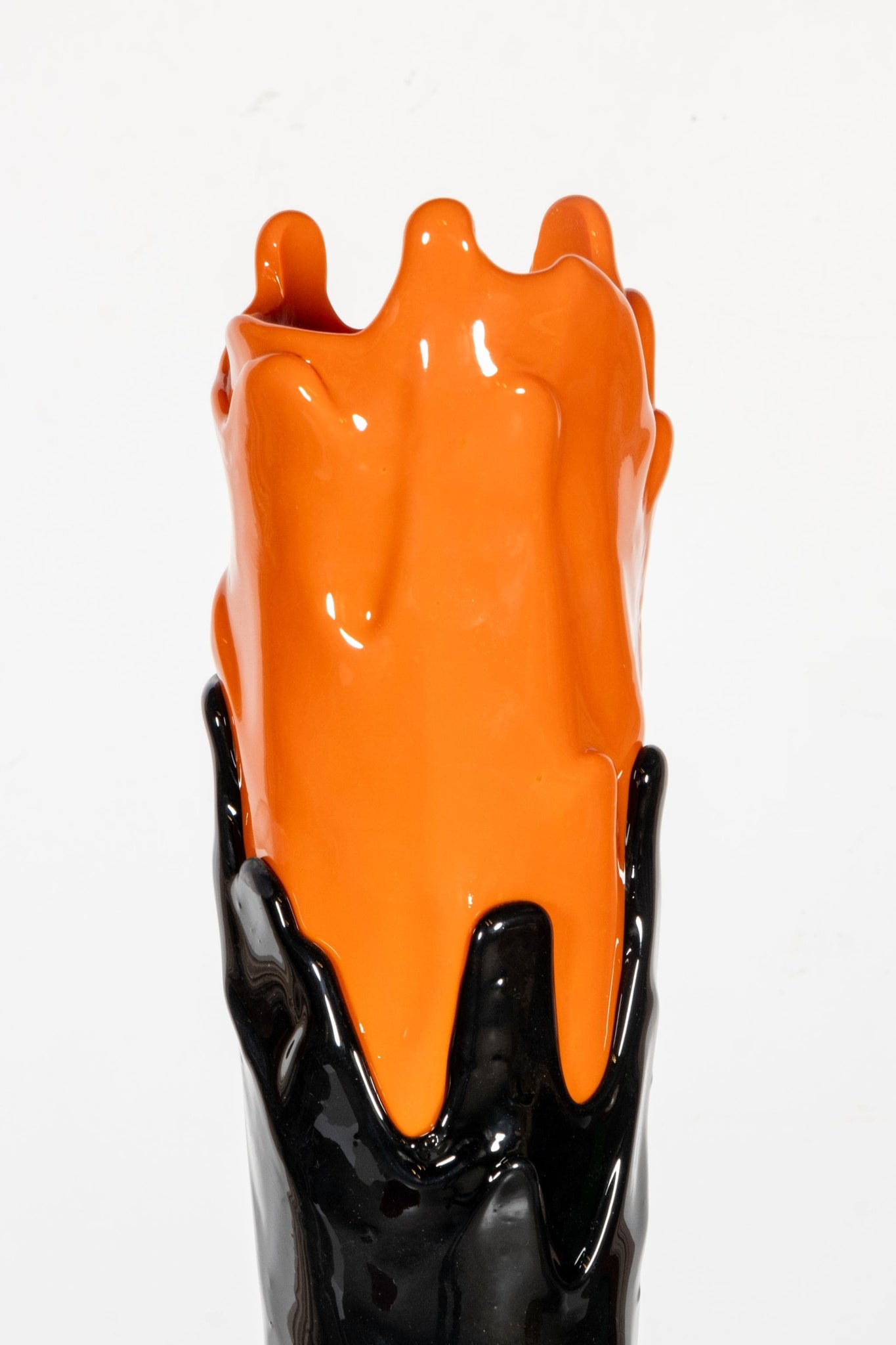 Meritalia "Edizioni del Pesce" Tall Vase  / Black and Orange | Bonne Choice